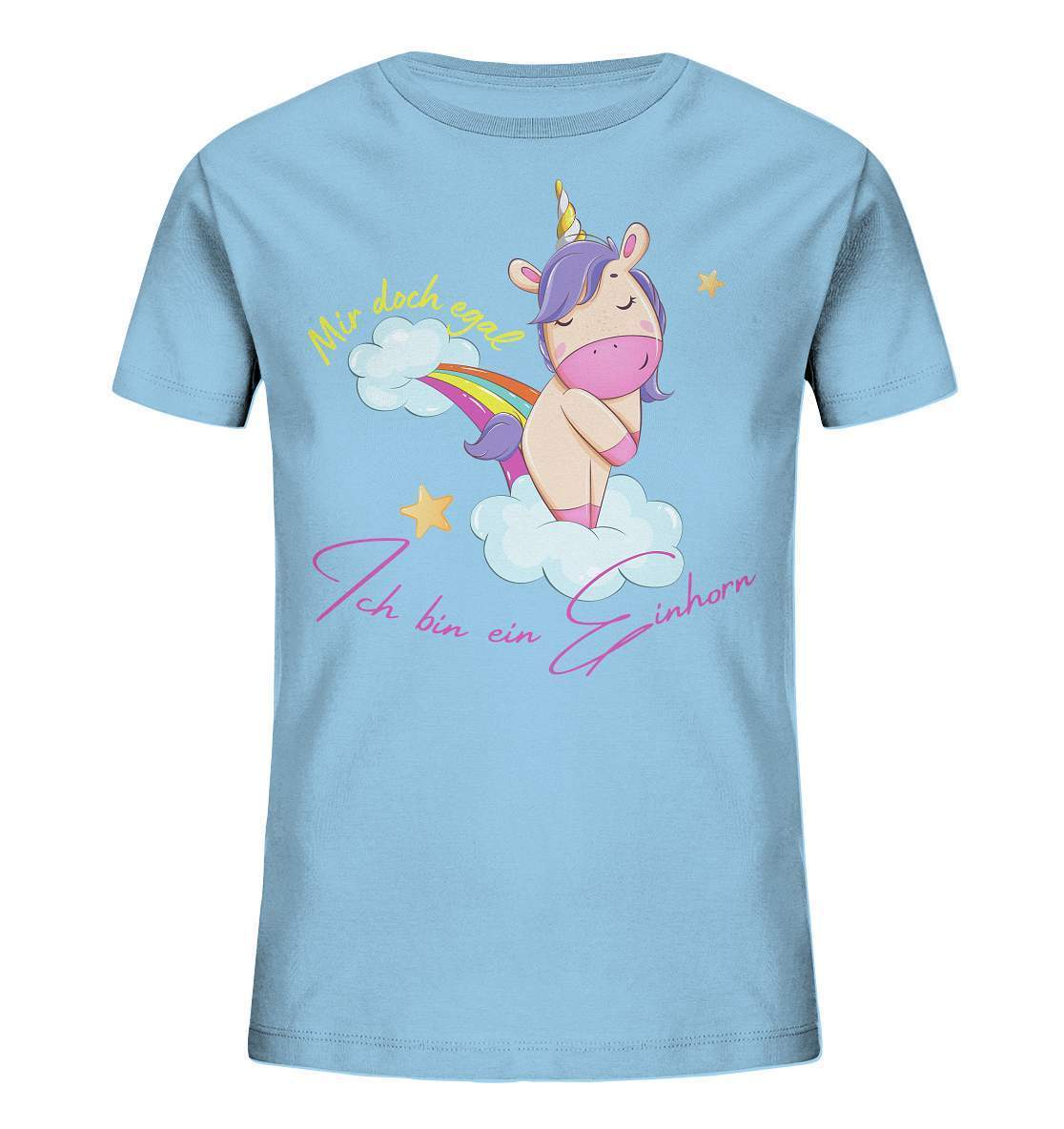 Mir doch egal ich bin ein Einhorn Fun Spruch - Kids Organic Shirt-comic,coole,egal,eingebildet,einhorn,einhorn regenbogen,einhorn t-shirt,fabel,Fun,funshirt,lustige,mythisch,märchen,niedliches shirt,regenbogen,regenbogen t-shirt,spaß,Spruch,stylish,süßes einhorn shirt