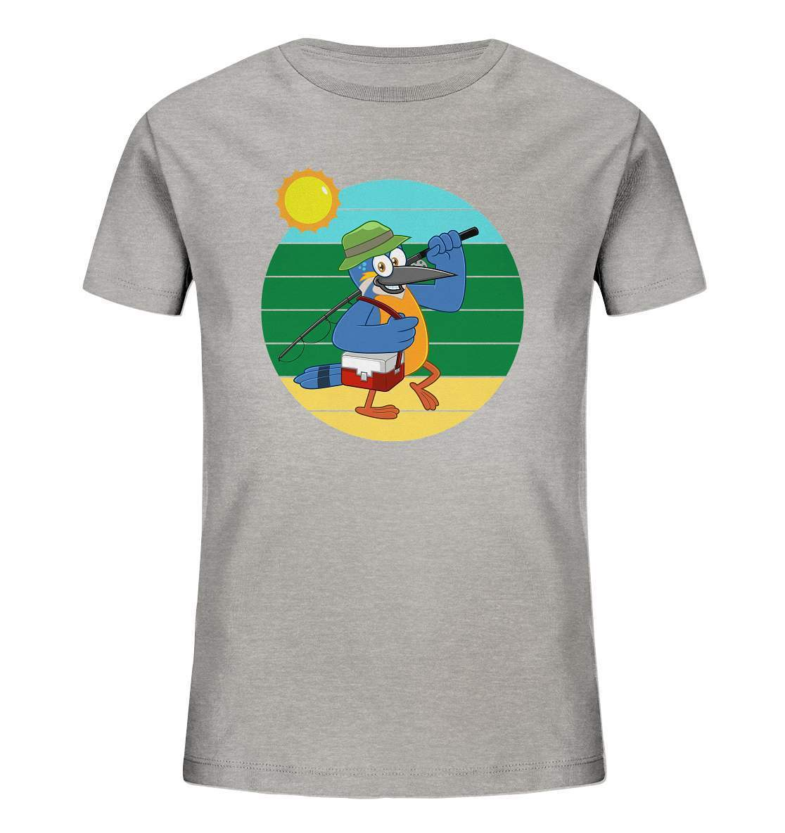 Angler Eisvogel Fun - Kids Organic Shirt-angel,angelbox,Angeln,angeltasche,anglerausrüstung,anglerhut,angleroutfit,eisvogel,fischen,fun shirt,geschenkidee,sonne,spaß,überraschung