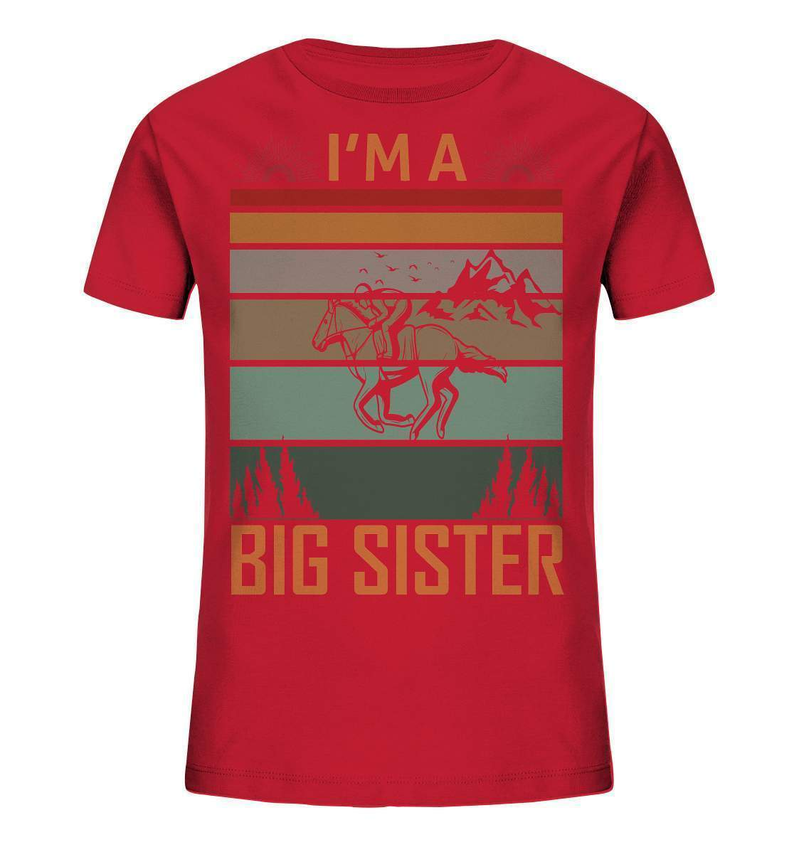 Pferde I'm a big Sister - Kids Organic Shirt-dressur,dressurpferd,haflinger,I'm a big Sister,pony,ponyhof,reiter,reitsport,reitverein,sattel,springpferd,springreiten