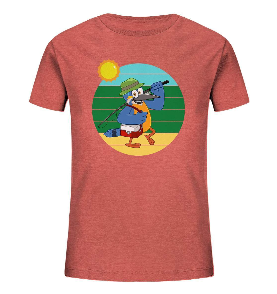 Angler Eisvogel Fun - Kids Organic Shirt-angel,angelbox,Angeln,angeltasche,anglerausrüstung,anglerhut,angleroutfit,eisvogel,fischen,fun shirt,geschenkidee,sonne,spaß,überraschung