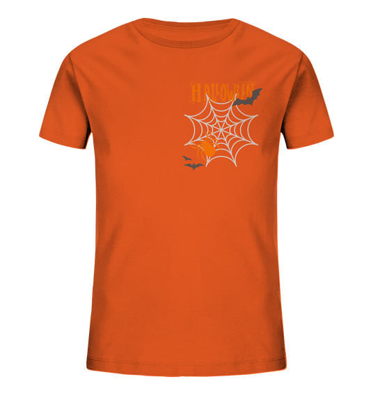 Halloween Shirt, Boo Halloween, Herbst T-Shirt, Kürbis Gesichter Shirt, Halloween Outfit, Spinnenetz, Halloween Kostüm  - Kids Organic Shirt