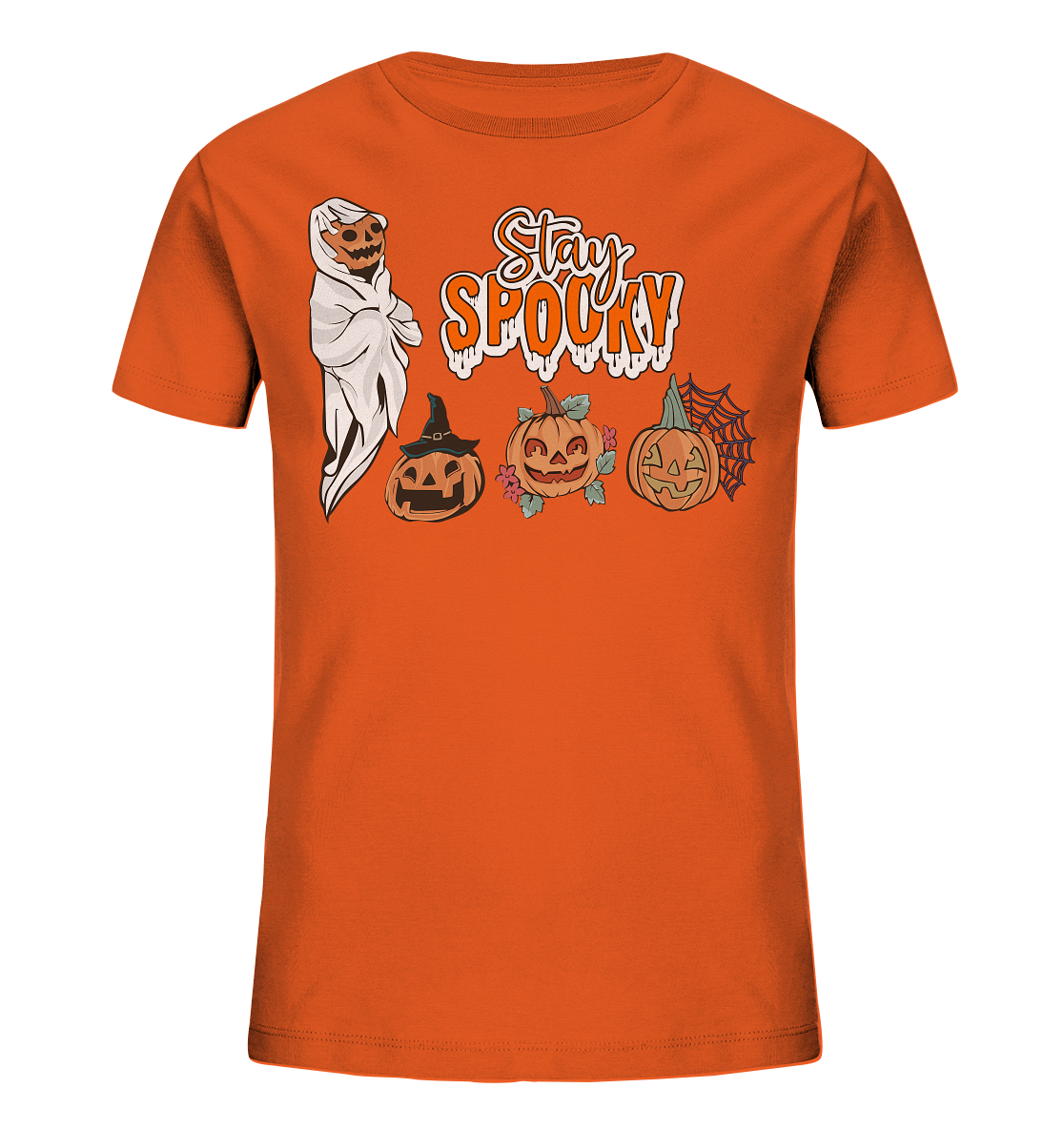 Kürbis Shirt, Halloween Shirt, Herbst T-Shirt, Kürbis Gesichter Shirt, Halloween Outfit, Stay Spooky, Halloween Kostüm  - Kids Organic Shirt