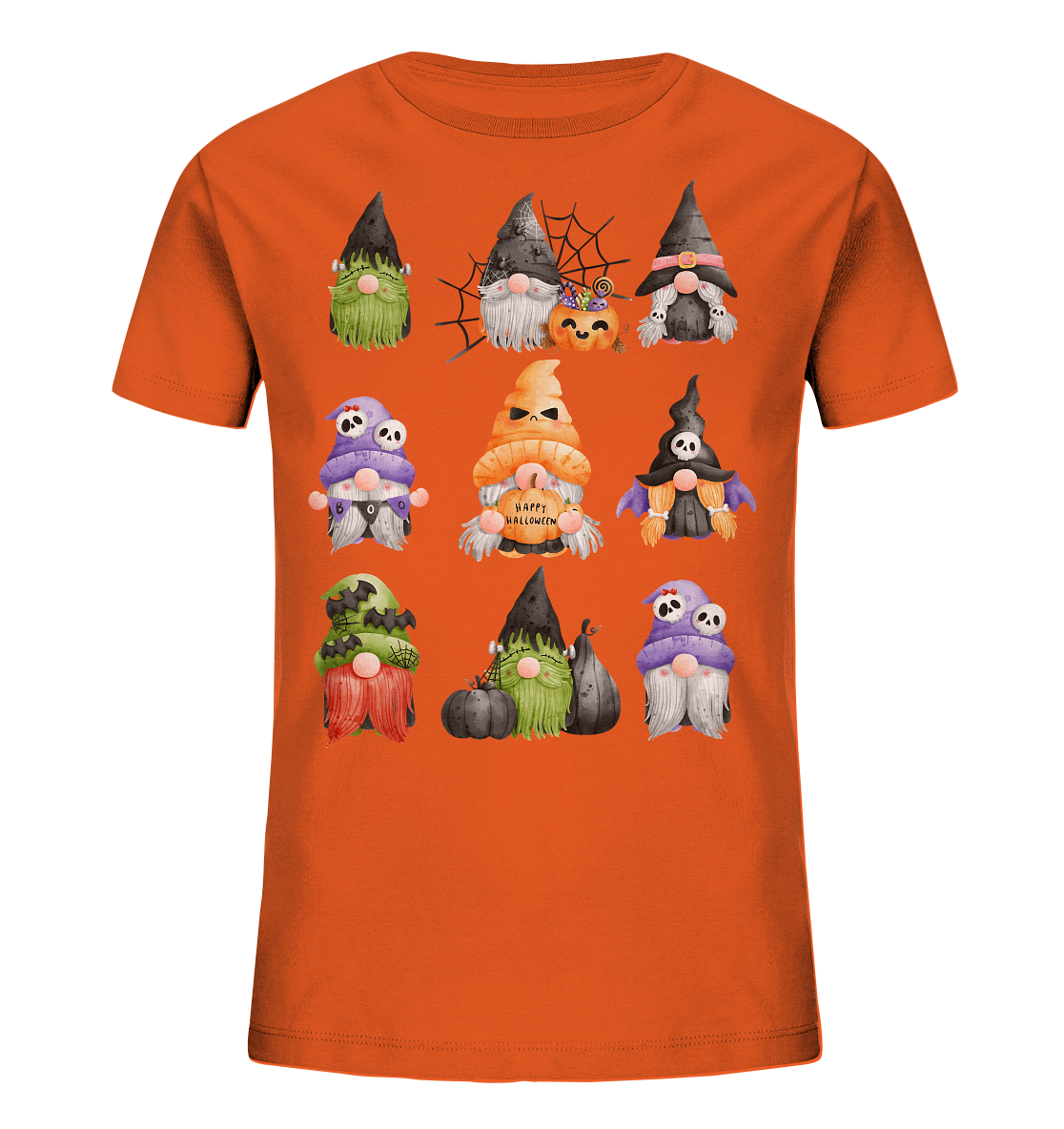 Halloween Gnome Shirt, Halloween Shirt, Herbst T-Shirt, Gnome Gesichter Shirt, Halloween Outfit, Wichtel Halloween Kostüm - Kids Organic Shirt