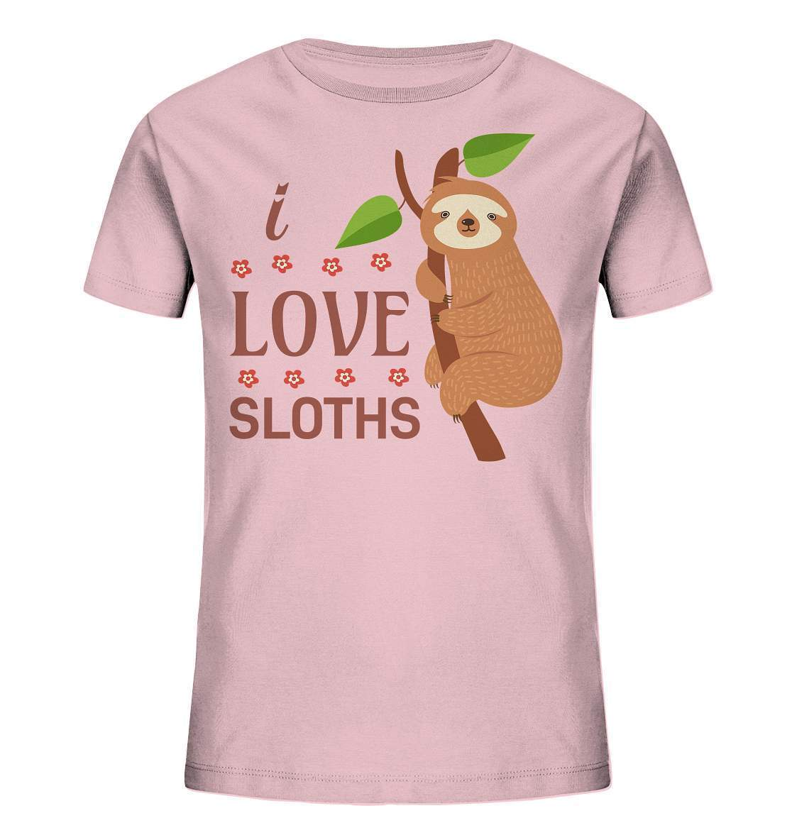 Faultier I Love Sloths - Kids Organic Shirt-3 finger faultier,3 zehen faultier,das faultier,ein faultier,faul,Faultier,faultier shirt,faultier t shirt damen,faultierfarm,faultiermotiv,I Love Sloths,riesenfaultier,t-shirt mit faultier