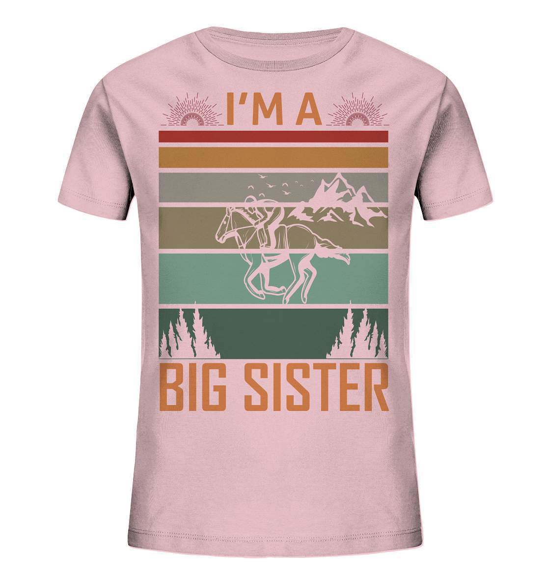 Pferde I'm a big Sister - Kids Organic Shirt-dressur,dressurpferd,haflinger,I'm a big Sister,pony,ponyhof,reiter,reitsport,reitverein,sattel,springpferd,springreiten