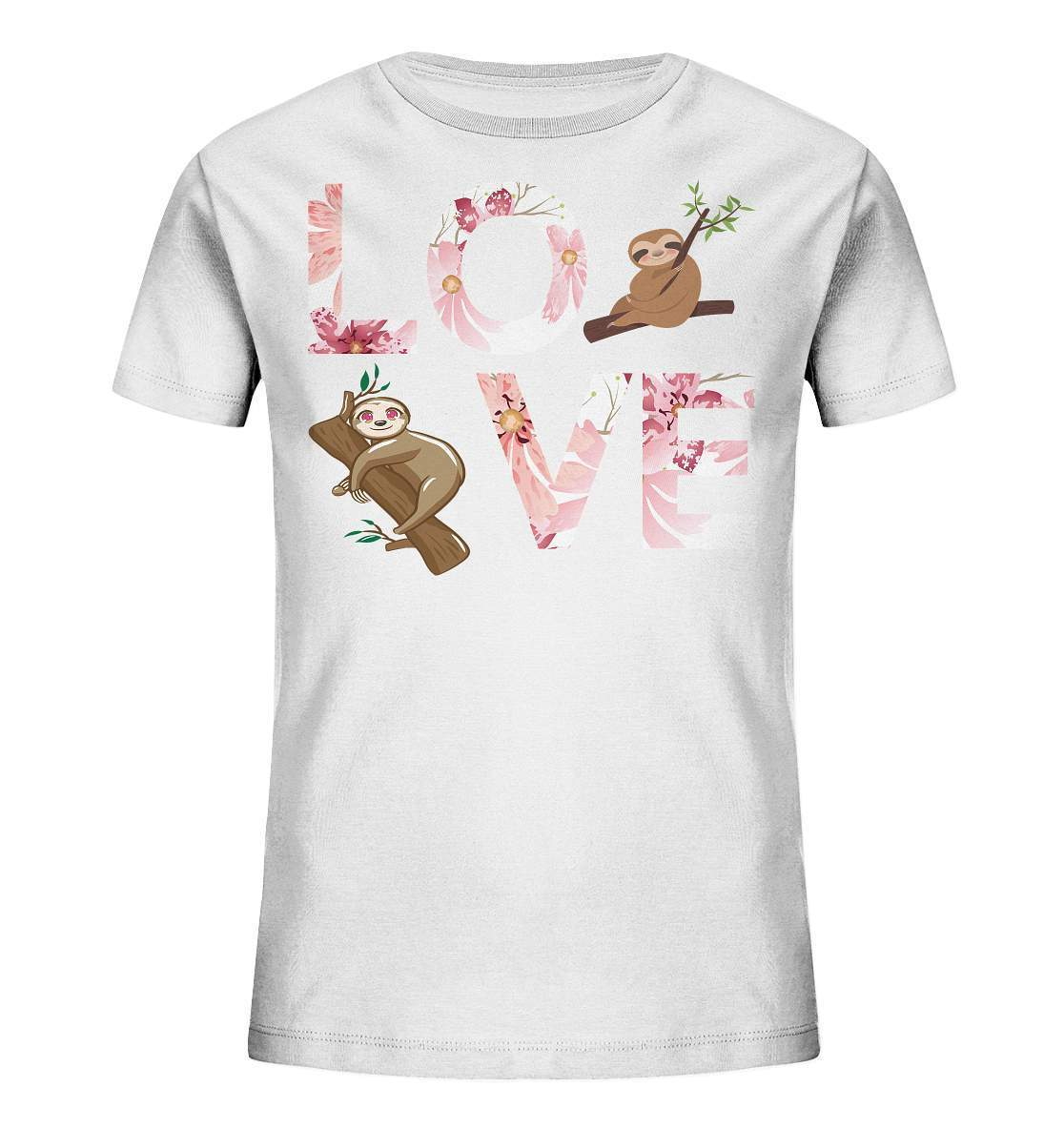 Faultier LOVE - Kids Organic Shirt-3 finger faultier,3 zehen faultier,das faultier,ein faultier,faul,Faultier,faultier shirt,faultier t shirt damen,faultierfarm,faultiermotiv,LOVE,riesenfaultier,t-shirt mit faultier