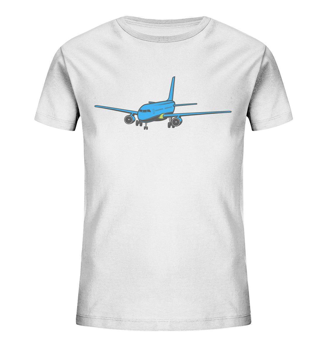 Passagierflugzeug für Fliegerfreunde - Kids Organic Shirt-flieger,flieger geschenk,flieger t-shirt,flugzeug t-Shirt,funshirt,geschenkidee,kinder flugzeug shirt,kleiner pilot,modellflieger,modellflugzeug,passagierflugzeug,piloten shirt,t-shirt mit flugzeug