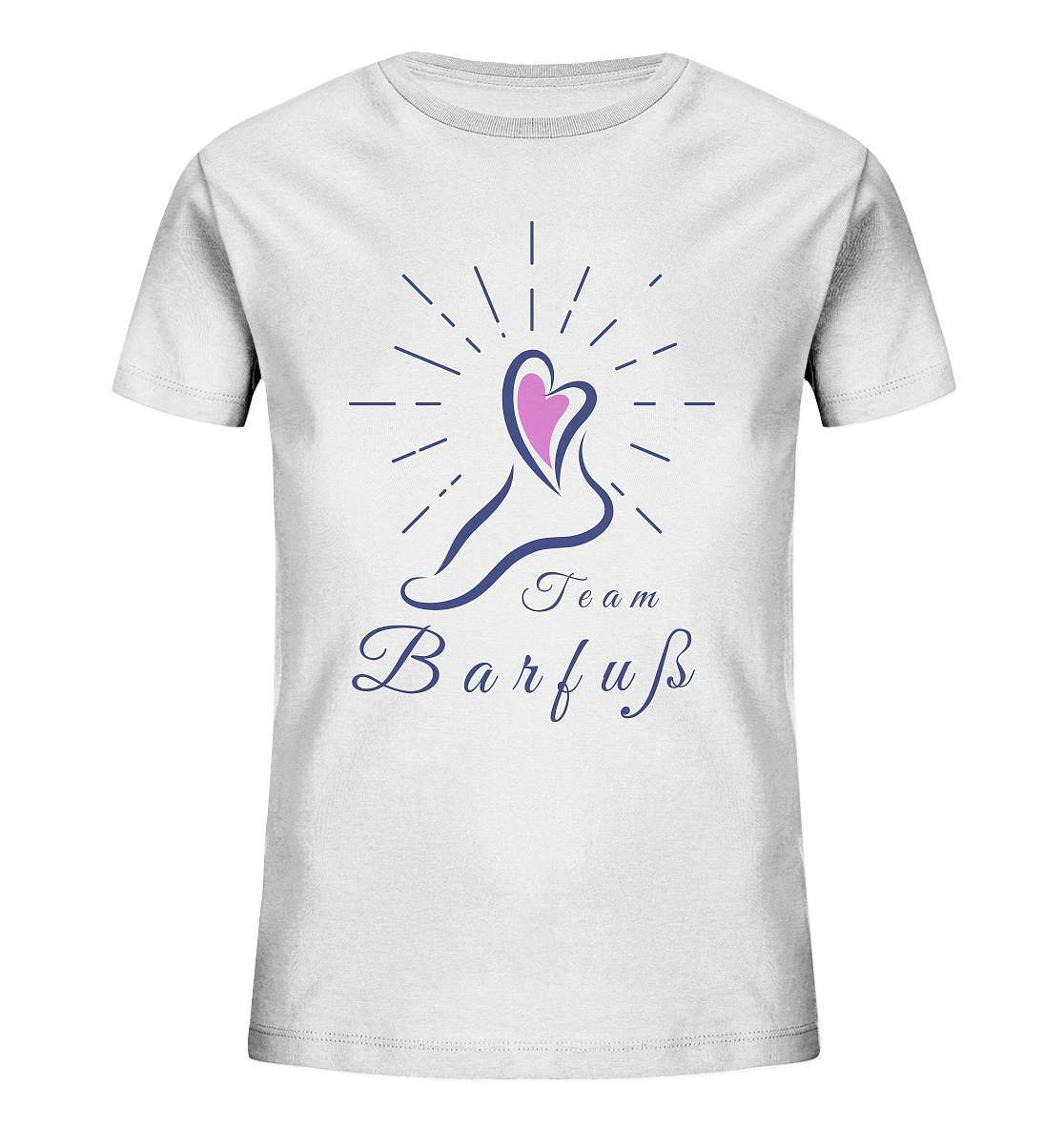 Barfußläufer Barfussgeher Team Barfuss - Kids Organic Shirt-barfuss fröhlich frei,barfuß joggen,barfuß laufen,barfußläufer,Fuß,füße,Laufgefühl,nackte füße,ohne schuhe,sommerfüße,Team,Team awesome,Team Barfuß