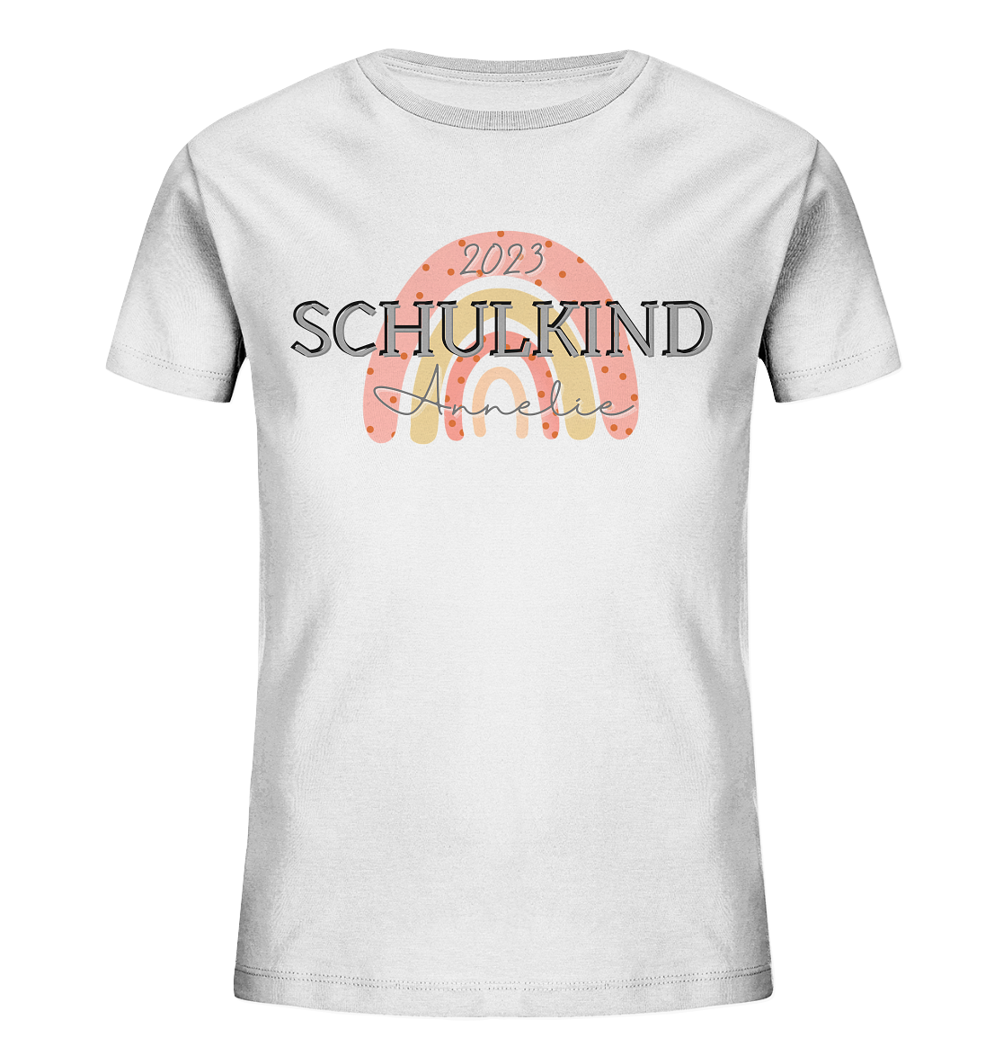 Schulkind T-Shirt Regenbogen zur Einschulung 2023 | Geschenk zur Einschulung & erster Schultag | T-Shirt 1. Klasse | Schulkind 2023 Shirt