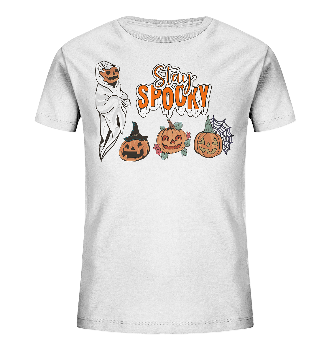 Kürbis Shirt, Halloween Shirt, Herbst T-Shirt, Kürbis Gesichter Shirt, Halloween Outfit, Stay Spooky, Halloween Kostüm  - Kids Organic Shirt