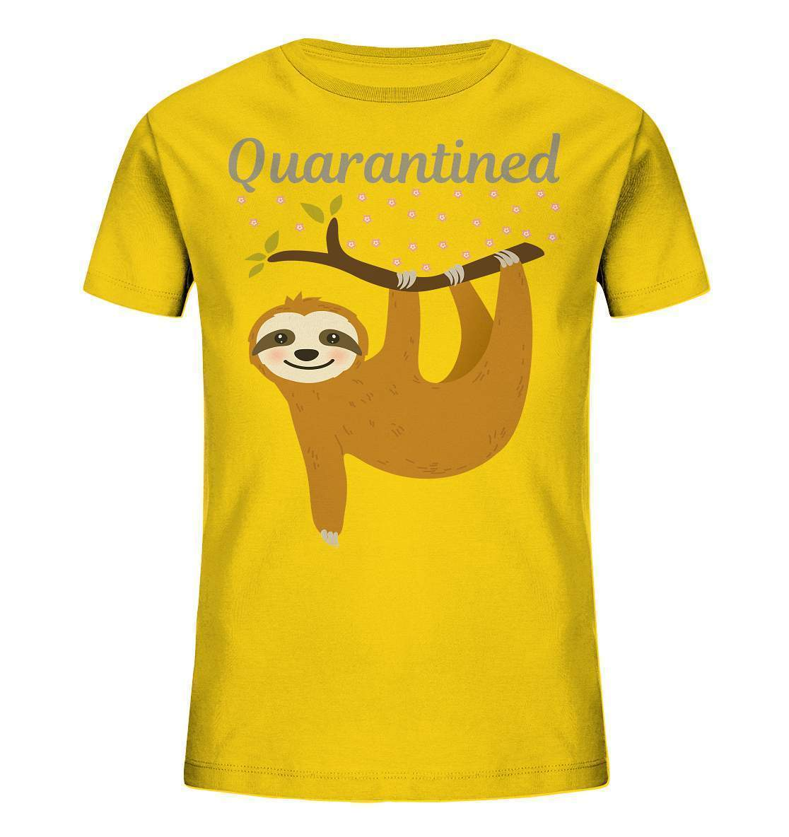 Faultier Quarantined - Kids Organic Shirt-3 finger faultier,3 zehen faultier,das faultier,ein faultier,faul,Faultier,faultier shirt,faultier t shirt damen,faultierfarm,faultiermotiv,Quarantined,riesenfaultier,t-shirt mit faultier