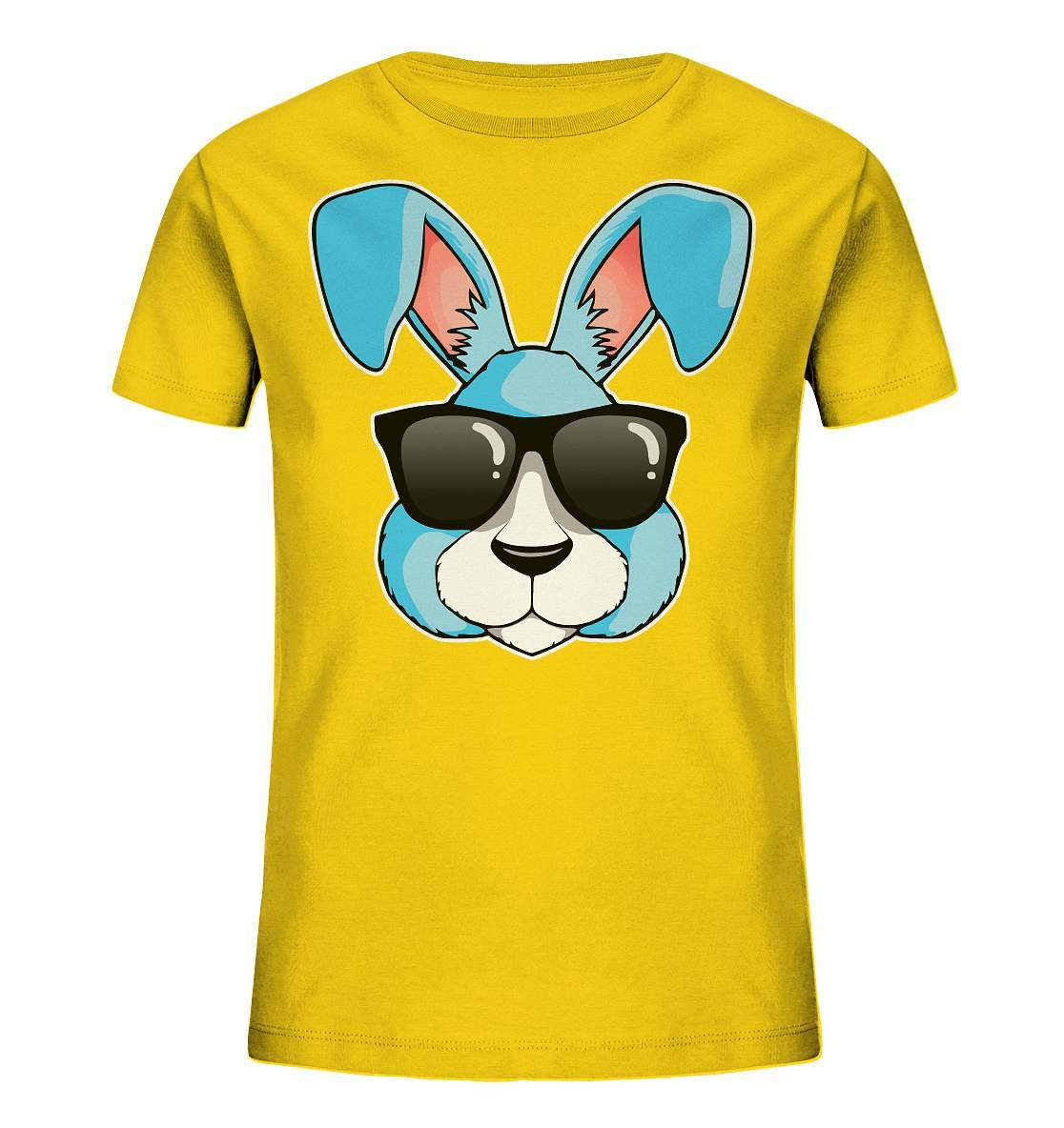 Hase mit langen Ohren und Sonnenbrille für coole Kids - Kids Organic Shirt-blaue welt,blauer hase,comic hase,cool,geschenkidee,hase,hasenzeichnung,illustration,kaninchen,osterhase,ostern,sonnenbrille,weihnachtsgeschenk