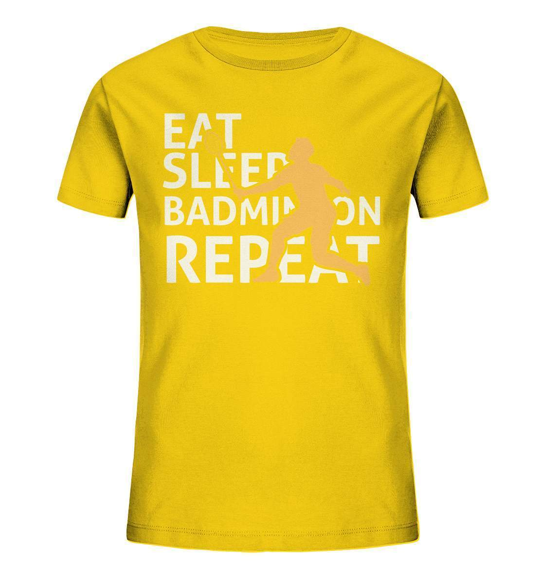 Federball Eat Sleep Badminton Repeat Motiv - Kids Organic Shirt-badmintin,badminton,badminton fan,badminton geschenk,badminton liebhaber,badminton schläger,badminton spieler,ballsport,Eat Sleep Badminton Repeat,federball,funshirt,sport,tennis langsam