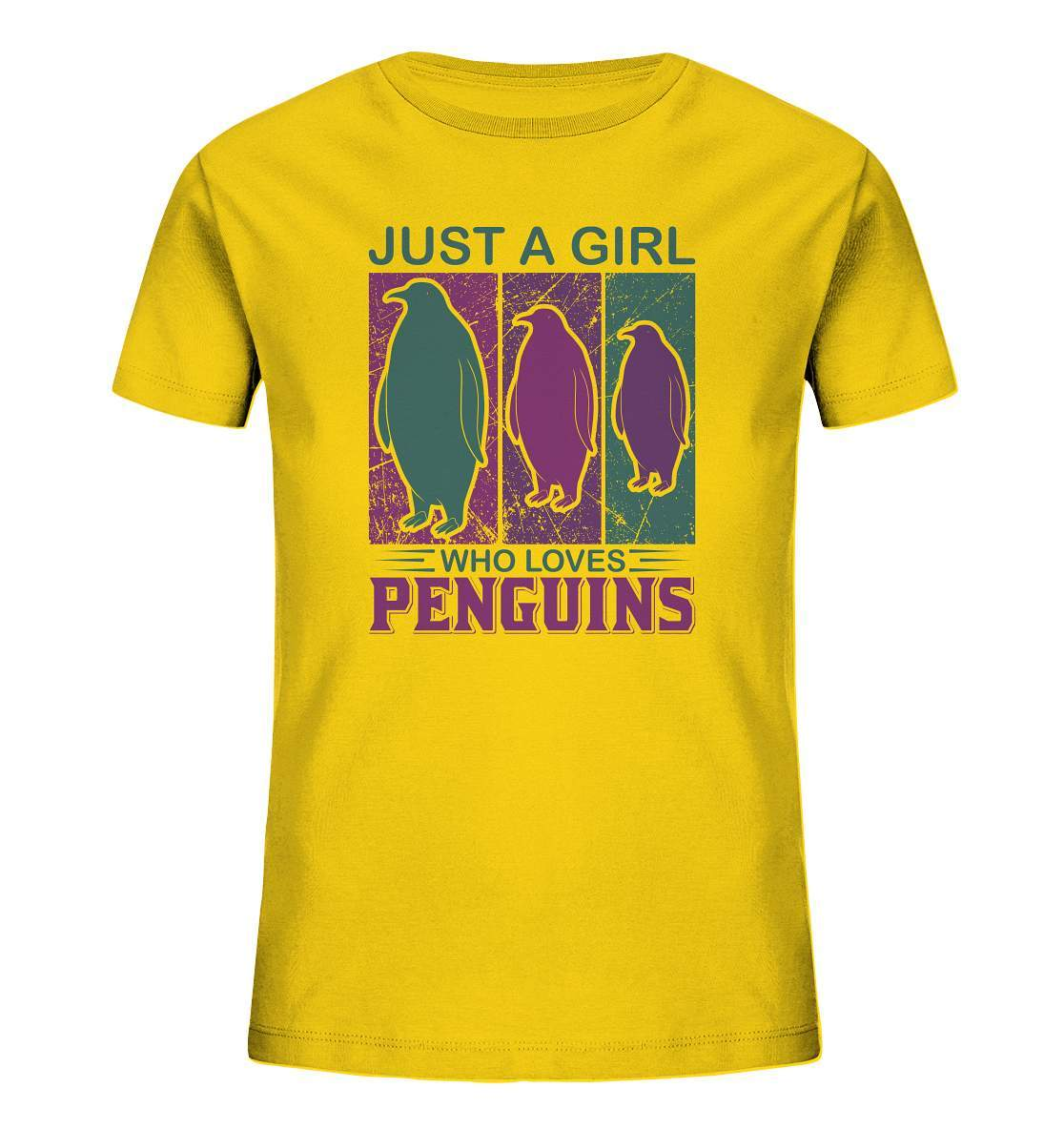 Pinguin Just a Girl who loves Penguins - Kids Organic Shirt-bild pinguin,humboldt pinguin,Just a Girl who loves Penguins,pinguin,Pinguin Bild,pinguin clipart,pinguin comic,pinguin druck,pinguin shirt,pinguin t-shirt,plitsch platsch pinguin