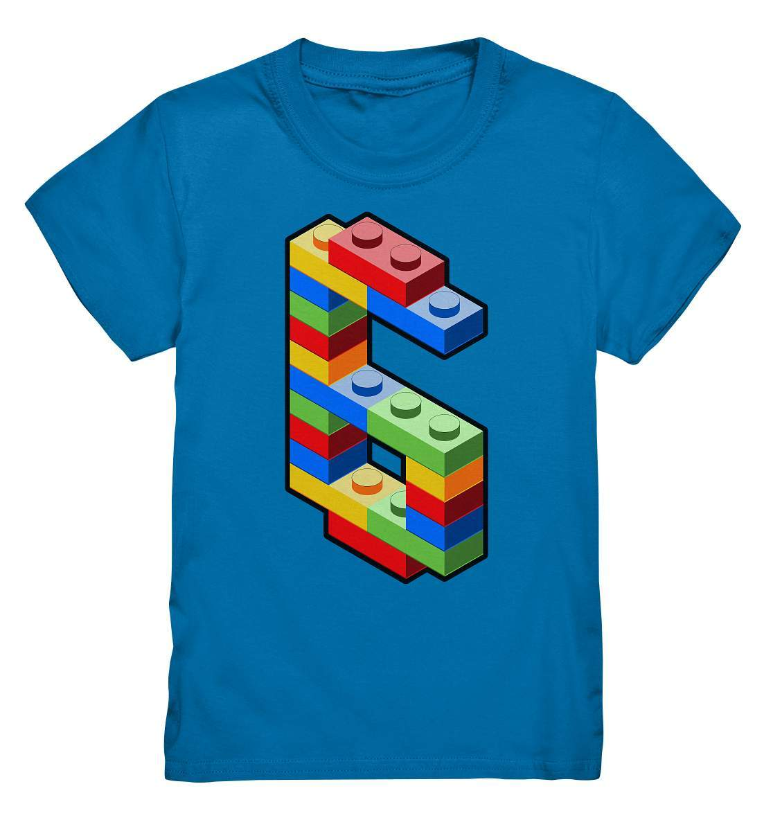 Bausteine 6. Geburtstag Outfit - Blockbaustein - Kids Premium Shirt-6 Jahre,6.Geburtstag,Bausteine,Blockbausteine,Duplo,Geburtstagsgeschenk,geburtstagsoutfit,jungen,kind,Klemmbausteine,Lego,mädchen,sechs Jahre alt,sechsjährig,sechster Geburtstag,Stapelsteine,unisex