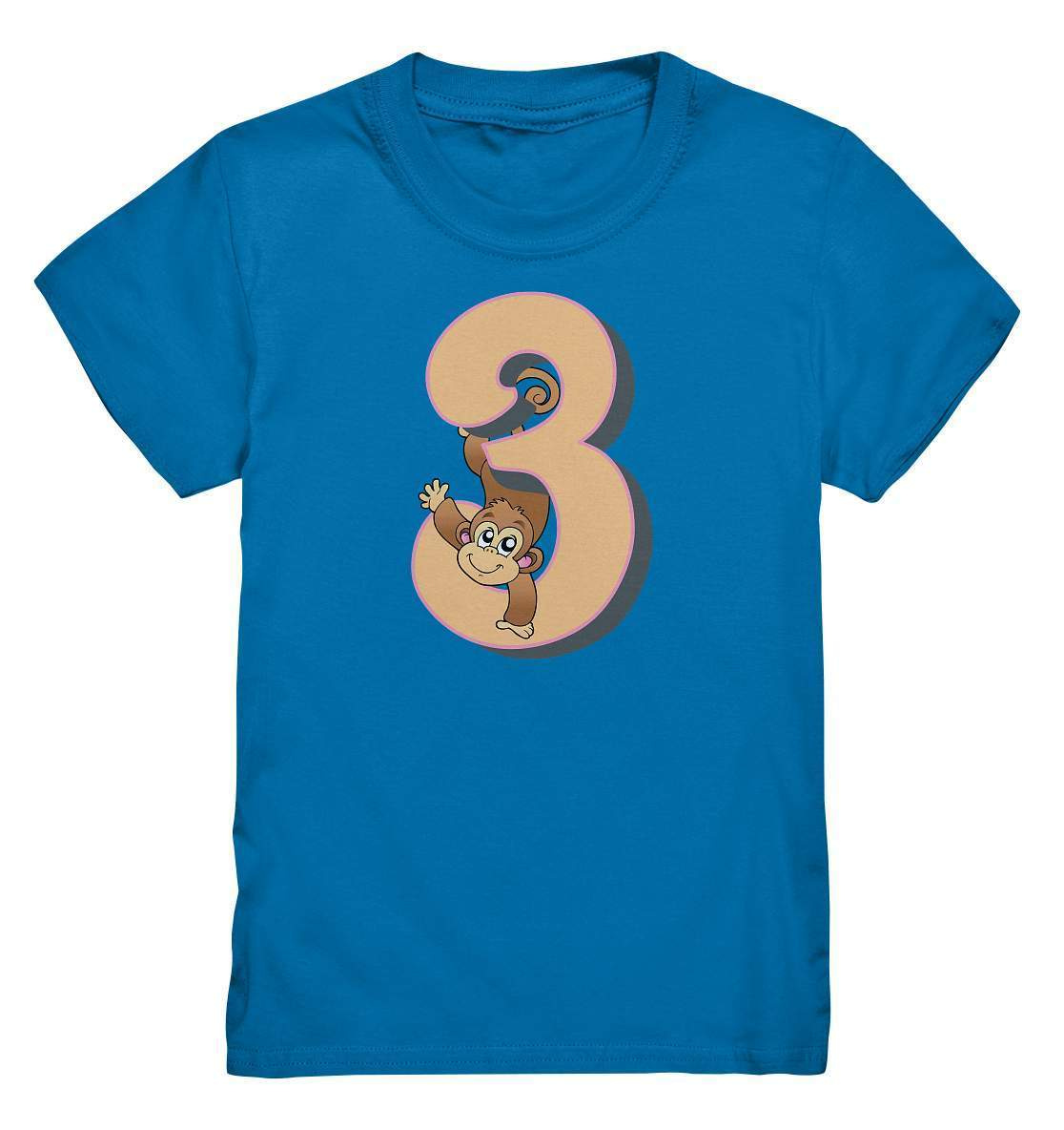 3. Geburtstag Outfit - Wildlife Affe - Kids Premium Shirt-3 Jahre,3.geburtstag,affe,drei Jahre alt,dreijährig,dritter geburtstag,geburtstag,Geburtstagsfeier,Geburtstagsgeschenk,geburtstagsoutfit,Geburtstagsparty,jungen,Kindergeburtstag,kleinkind,mädchen,safari,unisex,wildlife