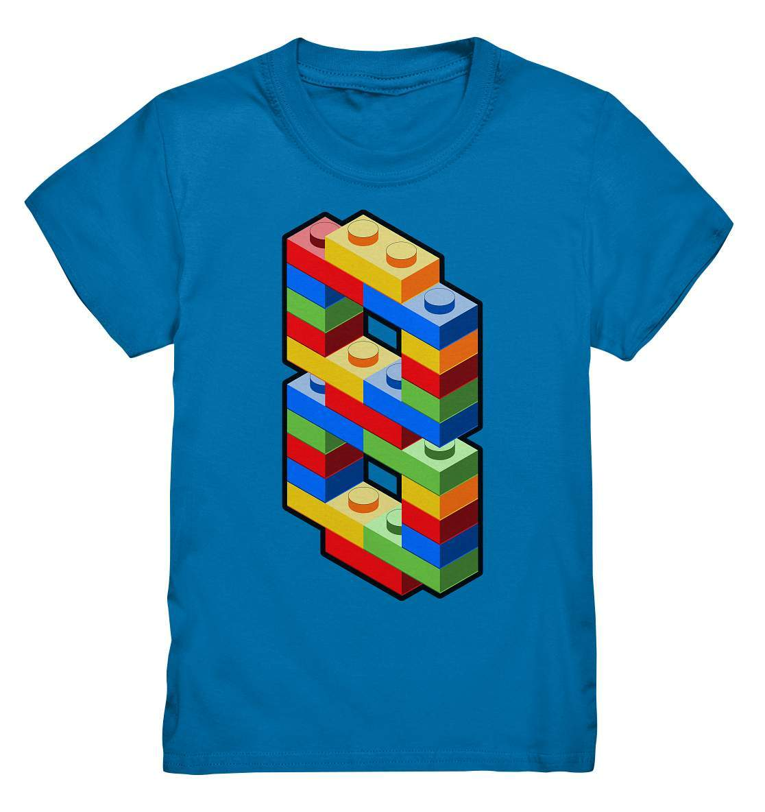 Bausteine 8. Geburtstag Outfit - Blockbaustein - Kids Premium Shirt-8 Jahre,8.Geburtstag,acht Jahre alt,achter Geburtstag,achtjährig,Bausteine,Blockbausteine,Duplo,Geburtstagsgeschenk,geburtstagsoutfit,jungen,kind,Klemmbausteine,Lego,mädchen,Stapelsteine,unisex