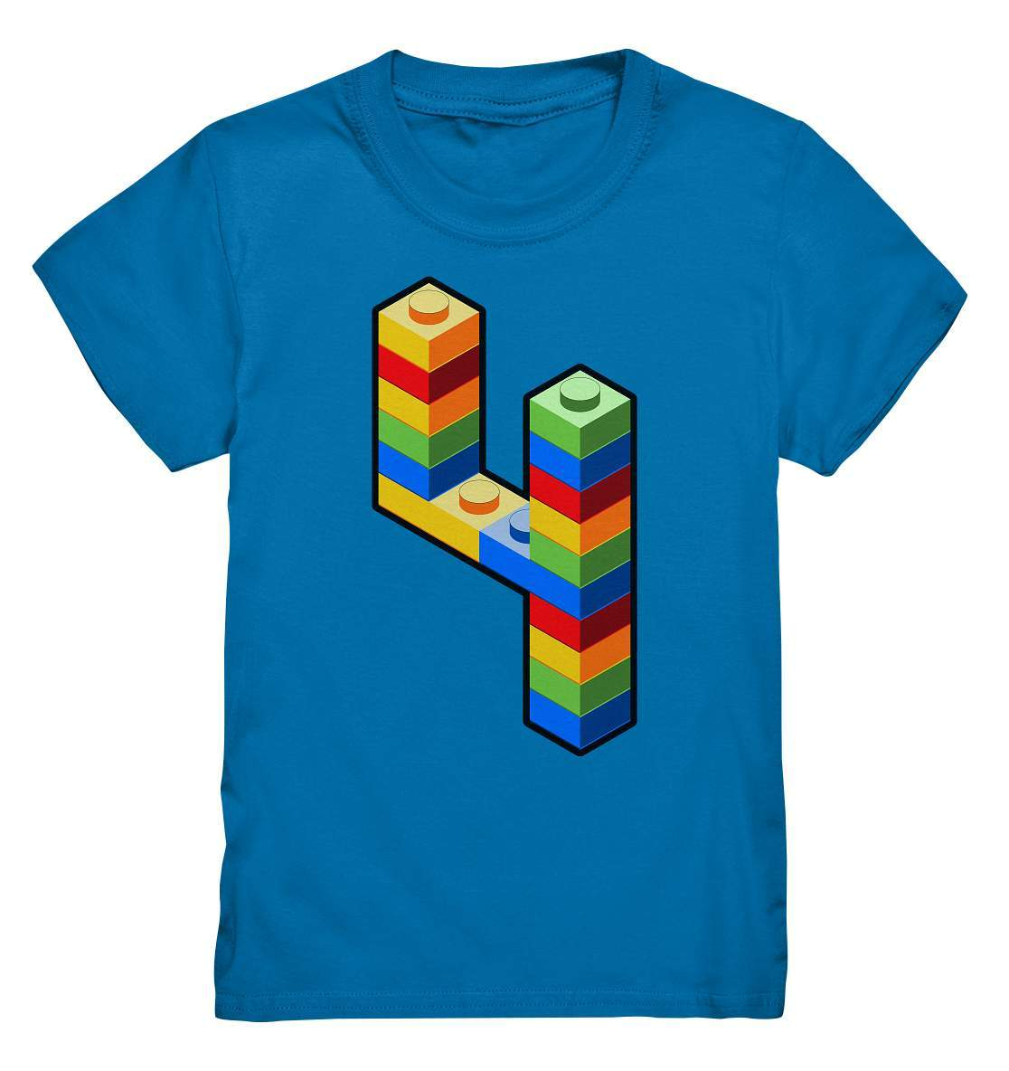 Bausteine 4. Geburtstag Outfit - Blockbaustein - Kids Premium Shirt-4 Jahre,4.Geburtstag,Bausteine,Blockbausteine,Duplo,Geburtstagsgeschenk,geburtstagsoutfit,jungen,kleinkind,Klemmbausteine,Lego,mädchen,Stapelsteine,unisex,vier Jahre alt,vierjährig,vierter Geburtstag