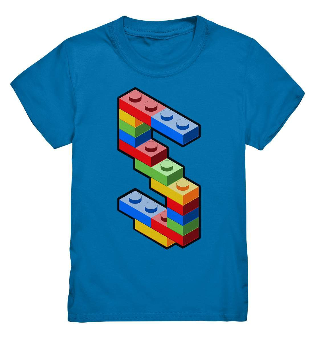 Bausteine 5. Geburtstag Outfit - Blockbaustein - Kids Premium Shirt-5 Jahre,5.Geburtstag,Bausteine,Blockbausteine,Duplo,fünf Jahre alt,fünfjährig,fünfter Geburtstag,Geburtstagsgeschenk,geburtstagsoutfit,jungen,kind,Klemmbausteine,Lego,mädchen,Stapelsteine,unisex