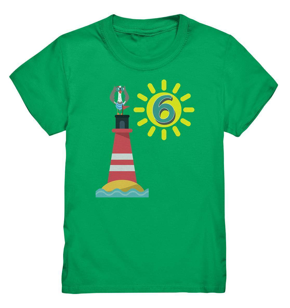 6. Geburtstag Outfit - Maritim Leuchtturm - Kids Premium Shirt-6 Jahre,6.geburtstag,fernglas,geburtstag,Geburtstagsfeier,Geburtstagsgeschenk,geburtstagsoutfit,Geburtstagsparty,jungen,Kindergeburtstag,kleinkind,leuchtturm,maritim,mädchen,möwe,sechs Jahre alt,sechsjährig,sechster geburtstag,seefahrer,sonne,unisex