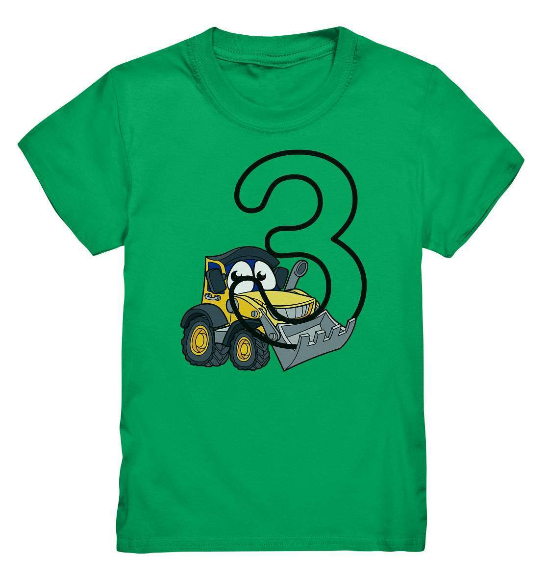 3. Geburtstag Outfit - Bagger - Kids Premium Shirt-3 Jahre,3.Geburtstag,Bagger,Bagger Geburtstag,Bagger T-Shirt,Baggerfahrer,drei Jahre alt,dreijährig,dritter Geburtstag,geburtstag,geburtstagsgeschenk,geburtstagsoutfit,Geburtstagsshirt,Geschenk,geschenkidee,jungen,Kindergeburtstag,kleinkind,mädchen,perfekte grafik,Radlader,trendy,unisex,wunderschönes Design