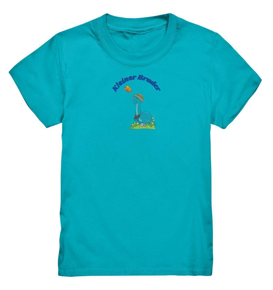 Geschwisterliebe - kleiner Bruder Dino - Kids Premium Shirt-brüder,dino entdecken,diplodocus,entdecker,fernglas,geschenkidee,geschwister,geschwisterliebe,geschwisteroutfit,kleiner bruder,Lieblingsbruder,safarihut