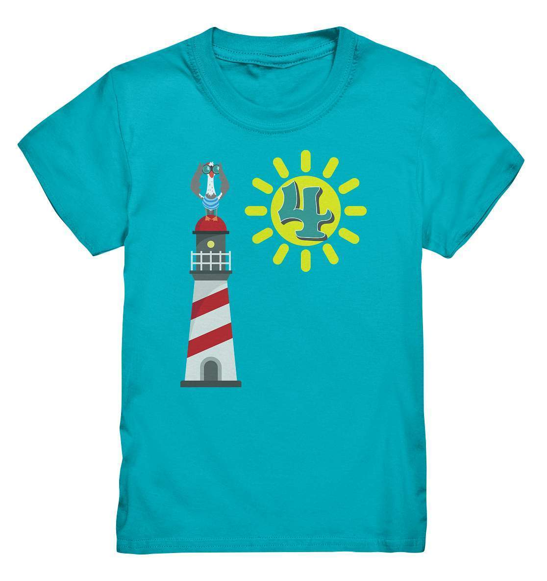 4. Geburtstag Outfit - Maritim Leuchtturm - Kids Premium Shirt-4 Jahre,4.geburtstag,fernglas,geburtstag,Geburtstagsfeier,Geburtstagsgeschenk,geburtstagsoutfit,jungen,Kindergeburtstag,kleinkind,leuchtturm,maritim,mädchen,möwe,seefahrer,sonne,unisex,vier Jahre alt,vierjährig,vierter geburtstag