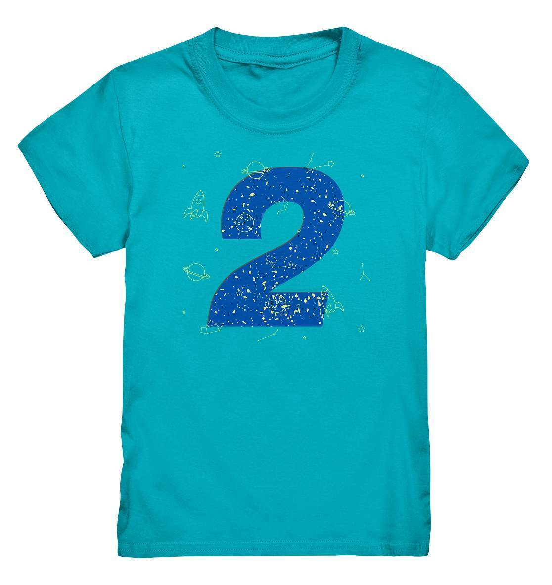 2. Geburtstag Outfit - Weltraum - Kids Premium Shirt-2 Jahre,2.Geburtstag,blauer planet,geburtstag,geburtstagsgeschenk,geburtstagsoutfit,Geschenk,geschenkidee,jungen,kleinkind,mädchen,perfekte grafik,planeten,sterne,sternzeichen,trendy,unisex,Weltall,weltallgeburtstag,Weltraum,wunderschönes Design,zwei Jahre alt,zweijährig,zweiter Geburtstag