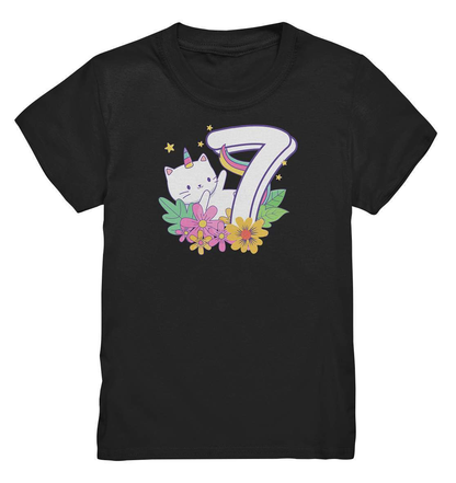 7. Geburtstag Outfit - Regenbogen - Kids Premium Shirt-7 Jahre,7.Geburtstag,bunt,bunter Regenbogen,Einhorn Katze,farbspektrum regenbogen,geburtstag,geburtstagsgeschenk,geburtstagsoutfit,Geburtstagsshirt,Geschenk,geschenkidee,jungen,kind,Kindergeburtstag,mädchen,perfekte grafik,Rainbow,Regenbogen,Regenbogen Katze,sieben Jahre alt,siebenjährig,siebenter Geburtstag,trendy,unisex,wunderschönes Design