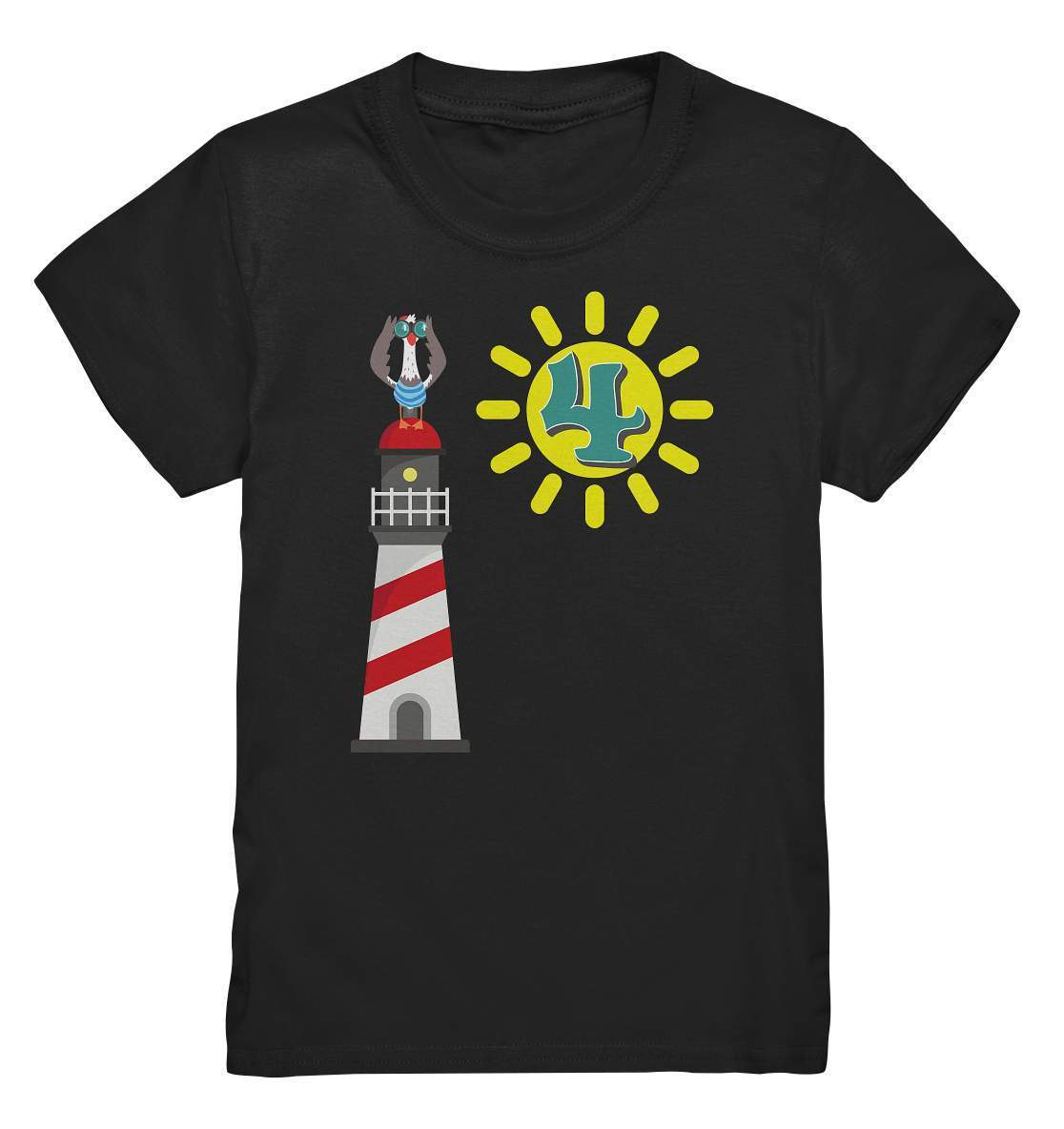 4. Geburtstag Outfit - Maritim Leuchtturm - Kids Premium Shirt-4 Jahre,4.geburtstag,fernglas,geburtstag,Geburtstagsfeier,Geburtstagsgeschenk,geburtstagsoutfit,jungen,Kindergeburtstag,kleinkind,leuchtturm,maritim,mädchen,möwe,seefahrer,sonne,unisex,vier Jahre alt,vierjährig,vierter geburtstag