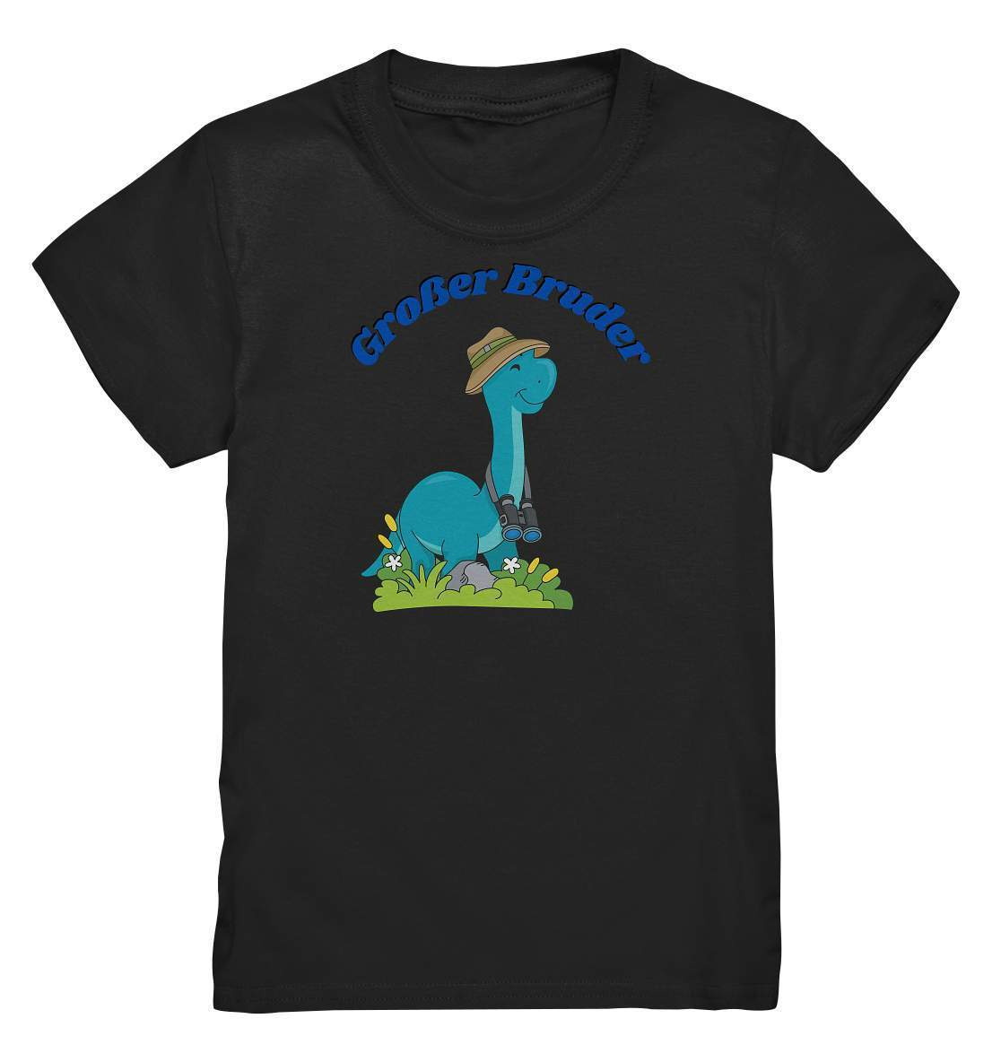 Geschwister Outfit - Großer Bruder Dino - Kids Premium Shirt-bruder,dino entdecken,dinofan,diplodocus,entdecker,fernglas,Geschenk,Geschenkidee,geschwister,geschwisterliebe,großer bruder,jungen,lieblingsteil,perfekte grafik,safarihut,trendy,wunderschönes Design