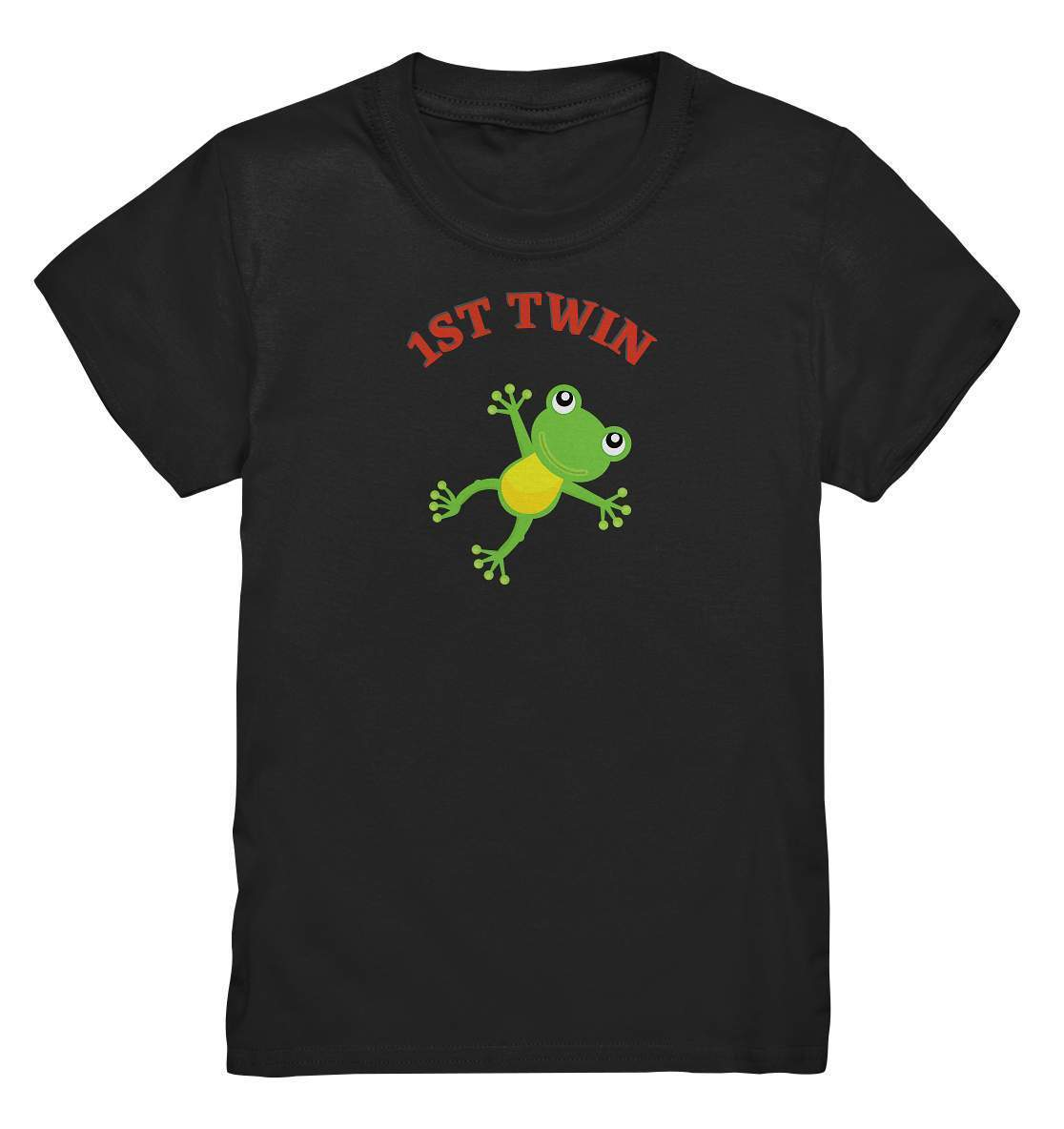 Zwilling Outfit - Erster Zwilling Frosch - Kids Premium Shirt-eineiige zwillinge,ertsgeborener,first twin,Frosch,geschwister,geschwisteroutfit,jungen,kinder,mädchen,naturliebe,twin,verwechseln,zweieiige zwillinge,zwillinge,zwillingsjungs,zwillingsmädchen,zwillingsoutfit