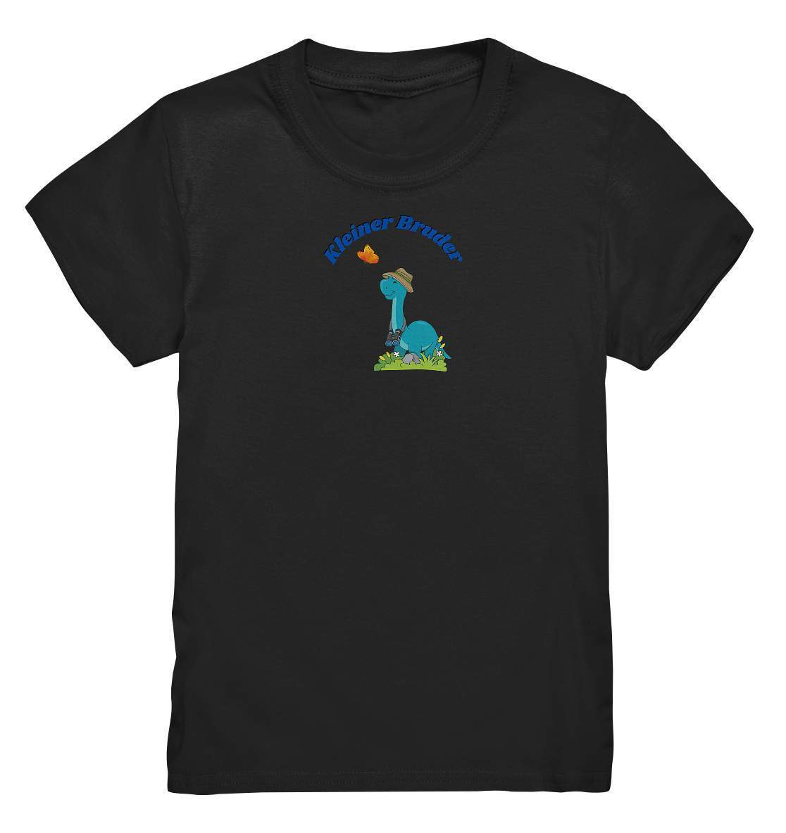 Geschwisterliebe - kleiner Bruder Dino - Kids Premium Shirt-brüder,dino entdecken,diplodocus,entdecker,fernglas,geschenkidee,geschwister,geschwisterliebe,geschwisteroutfit,kleiner bruder,Lieblingsbruder,safarihut