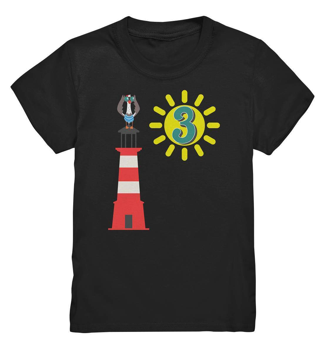 3. Geburtstag Outfit - Maritim Leuchtturm - Kids Premium Shirt-3 Jahre,3.geburtstag,drei Jahre alt,dreijährig,dritter geburtstag,fernglas,geburtstag,Geburtstagsgeschenk,geburtstagsoutfit,jungen,kleinkind,leuchtturm,maritim,mädchen,möwe,seefahrer,sonne,unisex