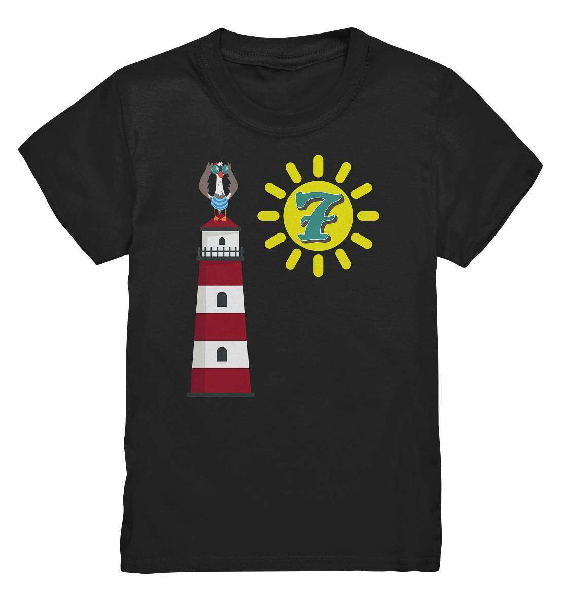 7. Geburtstag Outfit - Maritim Leuchtturm - Kids Premium Shirt-7 Jahre,7.geburtstag,fernglas,geburtstag,Geburtstagsfeier,Geburtstagsgeschenk,geburtstagsoutfit,jungen,kleinkind,leuchtturm,maritim,mädchen,möwe,seefahrer,sieben Jahre alt,siebenjährig,siebenter Geburtstag,siebter geburtstag,sonne,unisex