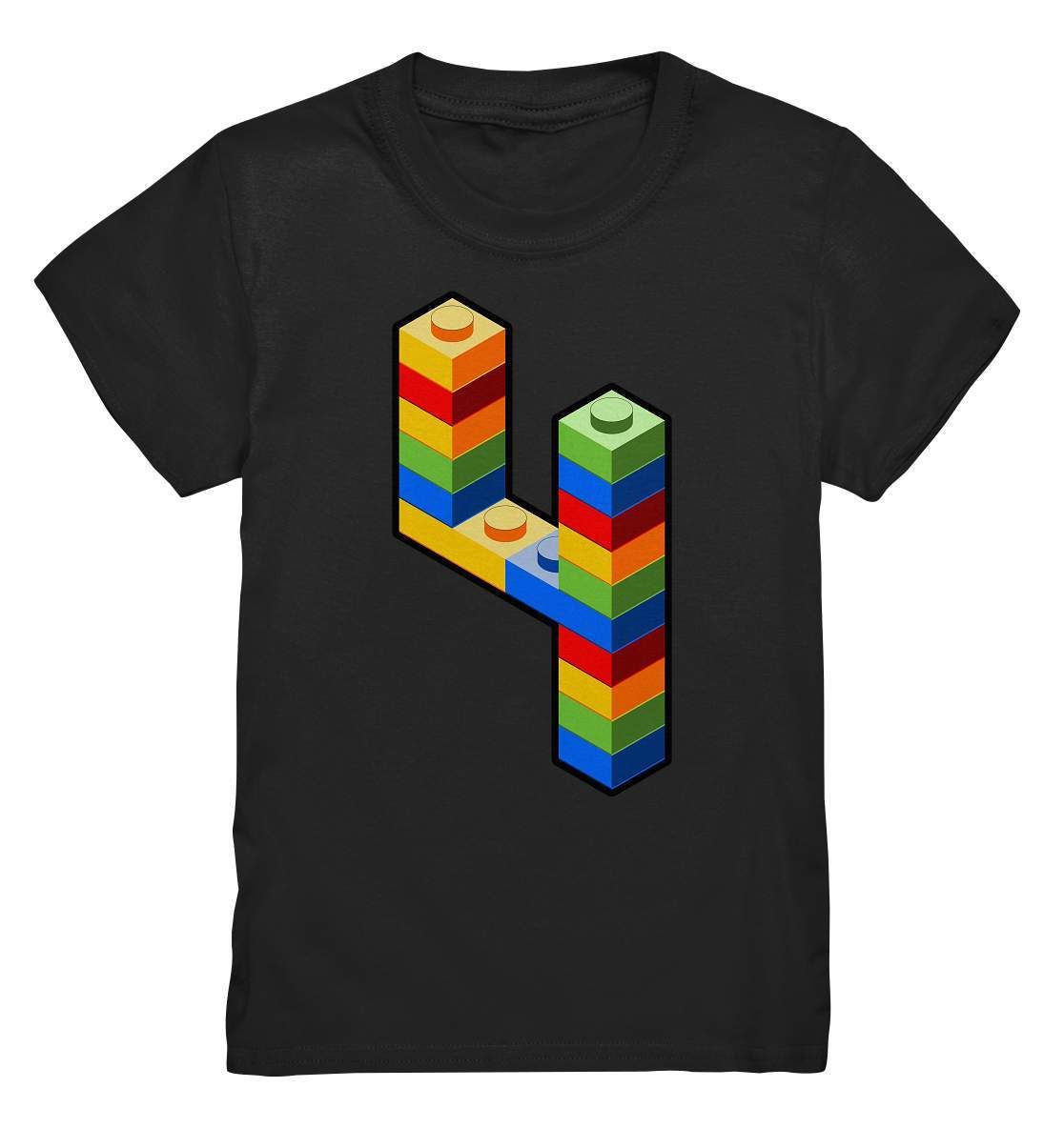 Bausteine 4. Geburtstag Outfit - Blockbaustein - Kids Premium Shirt-4 Jahre,4.Geburtstag,Bausteine,Blockbausteine,Duplo,Geburtstagsgeschenk,geburtstagsoutfit,jungen,kleinkind,Klemmbausteine,Lego,mädchen,Stapelsteine,unisex,vier Jahre alt,vierjährig,vierter Geburtstag