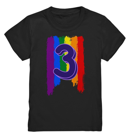 3. Geburtstag Outfit - Regenbogen - Kids Premium Shirt-3 Jahre,3.Geburtstag,bunt,bunter Regenbogen,drei Jahre alt,dreijährig,dritter Geburtstag,farbspektrum regenbogen,geburtstag,geburtstagsgeschenk,geburtstagsoutfit,Geburtstagsshirt,Geschenk,geschenkidee,jungen,Kindergeburtstag,kleinkind,mädchen,perfekte grafik,Rainbow,Regenbogen,trendy,unisex,wunderschönes Design