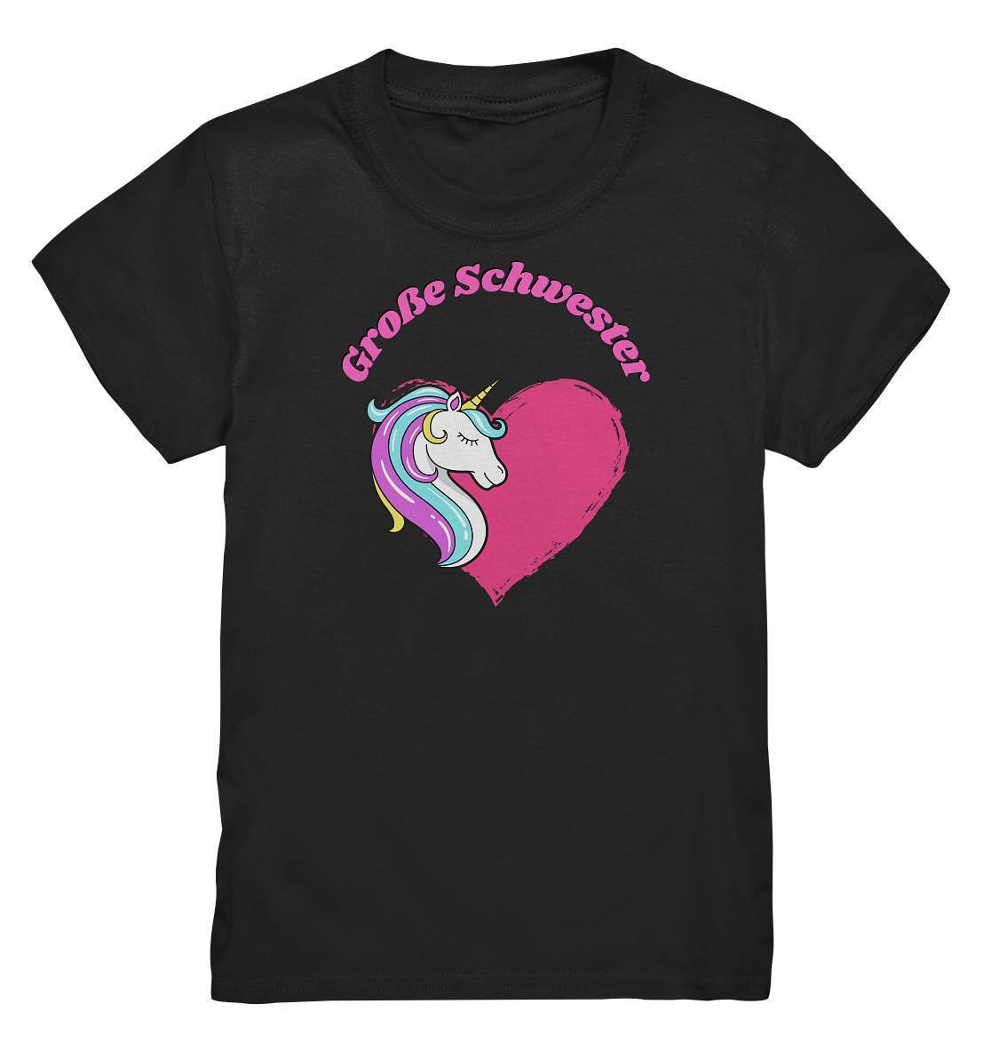 Geschwister Outfit - Große Schwester Einhorn - Kids Premium Shirt-einhorn,einhornfan,Geschenk,Geschenkidee,geschwister,geschwisterliebe,große schwester,herz,liebe,lieblingsteil,mädchen,perfekte grafik,schwester,stolze schwester,trendy,unicorn,wunderschönes Design