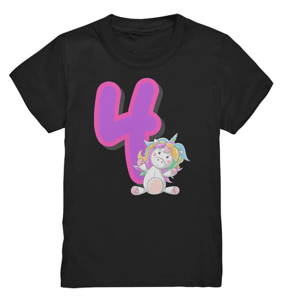 4. Geburtstag Outfit - Einhorn - Kids Premium Shirt-4 jahre,4.geburtstag,einhorn,feier,geburtstag,geburtstagsbody,geburtstagsgeschenk,geburtstagsoutfit,Geschenk,geschenkidee,großes mädchen,kleinkind,kurzarmbody,mädchen,perfekte grafik,süßer body,trendy,unicorn,vier,vierter geburtstag,wunderschönes Design