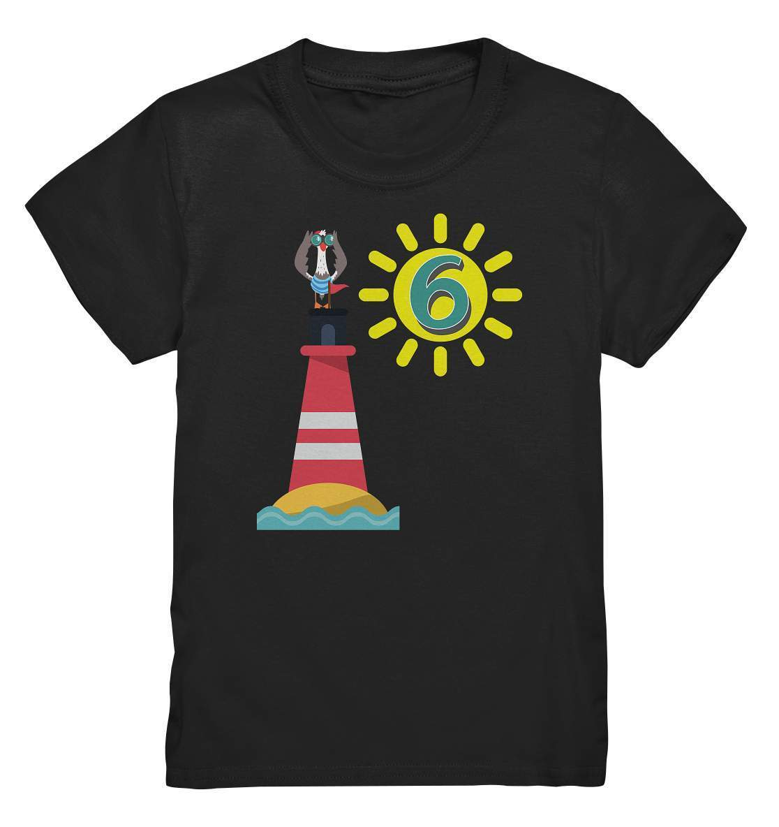 6. Geburtstag Outfit - Maritim Leuchtturm - Kids Premium Shirt-6 Jahre,6.geburtstag,fernglas,geburtstag,Geburtstagsfeier,Geburtstagsgeschenk,geburtstagsoutfit,Geburtstagsparty,jungen,Kindergeburtstag,kleinkind,leuchtturm,maritim,mädchen,möwe,sechs Jahre alt,sechsjährig,sechster geburtstag,seefahrer,sonne,unisex