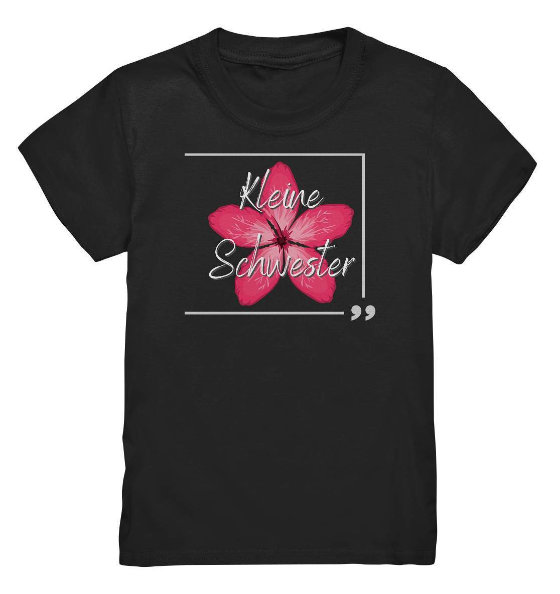 Kinder T-Shirt Geschwisterliebe - Kleine Schwester Blume - Kids Premium Shirt-blume,Geschenk,geschenkidee,geschwister,geschwisterliebe,geschwisteroutfit,hibiskus,Kleine schwester,kleinkind,liebe,lieblingsteil,lil sis,mädchen,perfekte grafik,rote blume,schwester,schwestern,Schwesternliebe,stolze schwester,trendy,wunderschönes Design