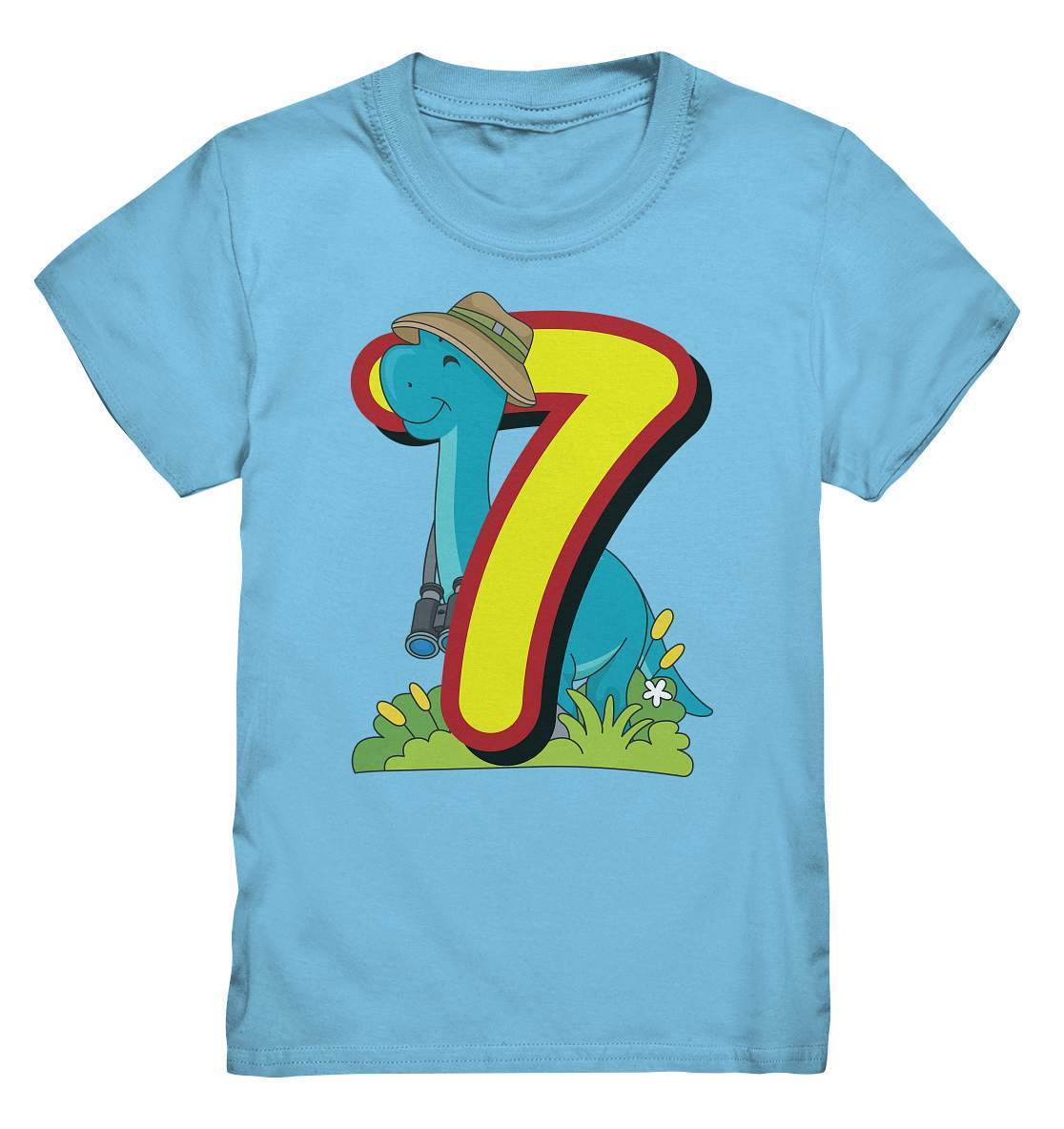 7. Geburtstag Outfit - Dino Geburtstagsshirt - Kids Premium Shirt-7 Jahre,7.geburtstag,blauer dino,dino,dinofan,dinosaurier,geburtstag,geburtstagsoutfit,geschenkidee,jungen,Kinder T-Shirt,Kindergeburtstag,kleinkind,mädchen