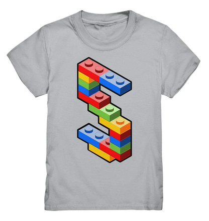 Bausteine 5. Geburtstag Outfit - Blockbaustein - Kids Premium Shirt-5 Jahre,5.Geburtstag,Bausteine,Blockbausteine,Duplo,fünf Jahre alt,fünfjährig,fünfter Geburtstag,Geburtstagsgeschenk,geburtstagsoutfit,jungen,kind,Klemmbausteine,Lego,mädchen,Stapelsteine,unisex