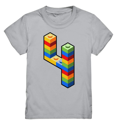 Bausteine 4. Geburtstag Outfit - Blockbaustein - Kids Premium Shirt-4 Jahre,4.Geburtstag,Bausteine,Blockbausteine,Duplo,Geburtstagsgeschenk,geburtstagsoutfit,jungen,kleinkind,Klemmbausteine,Lego,mädchen,Stapelsteine,unisex,vier Jahre alt,vierjährig,vierter Geburtstag