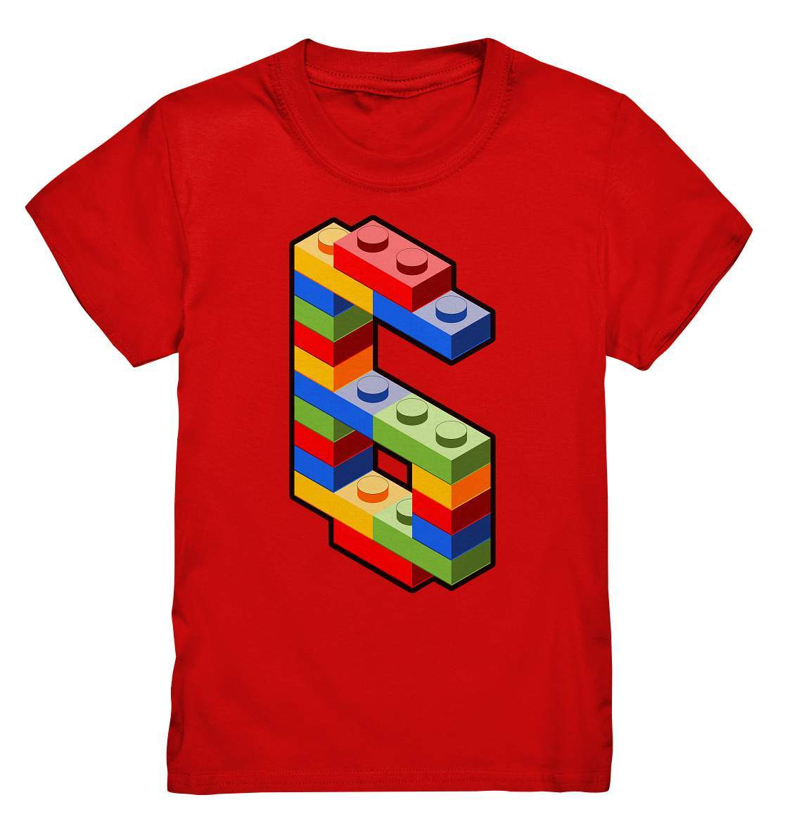 Bausteine 6. Geburtstag Outfit - Blockbaustein - Kids Premium Shirt-6 Jahre,6.Geburtstag,Bausteine,Blockbausteine,Duplo,Geburtstagsgeschenk,geburtstagsoutfit,jungen,kind,Klemmbausteine,Lego,mädchen,sechs Jahre alt,sechsjährig,sechster Geburtstag,Stapelsteine,unisex