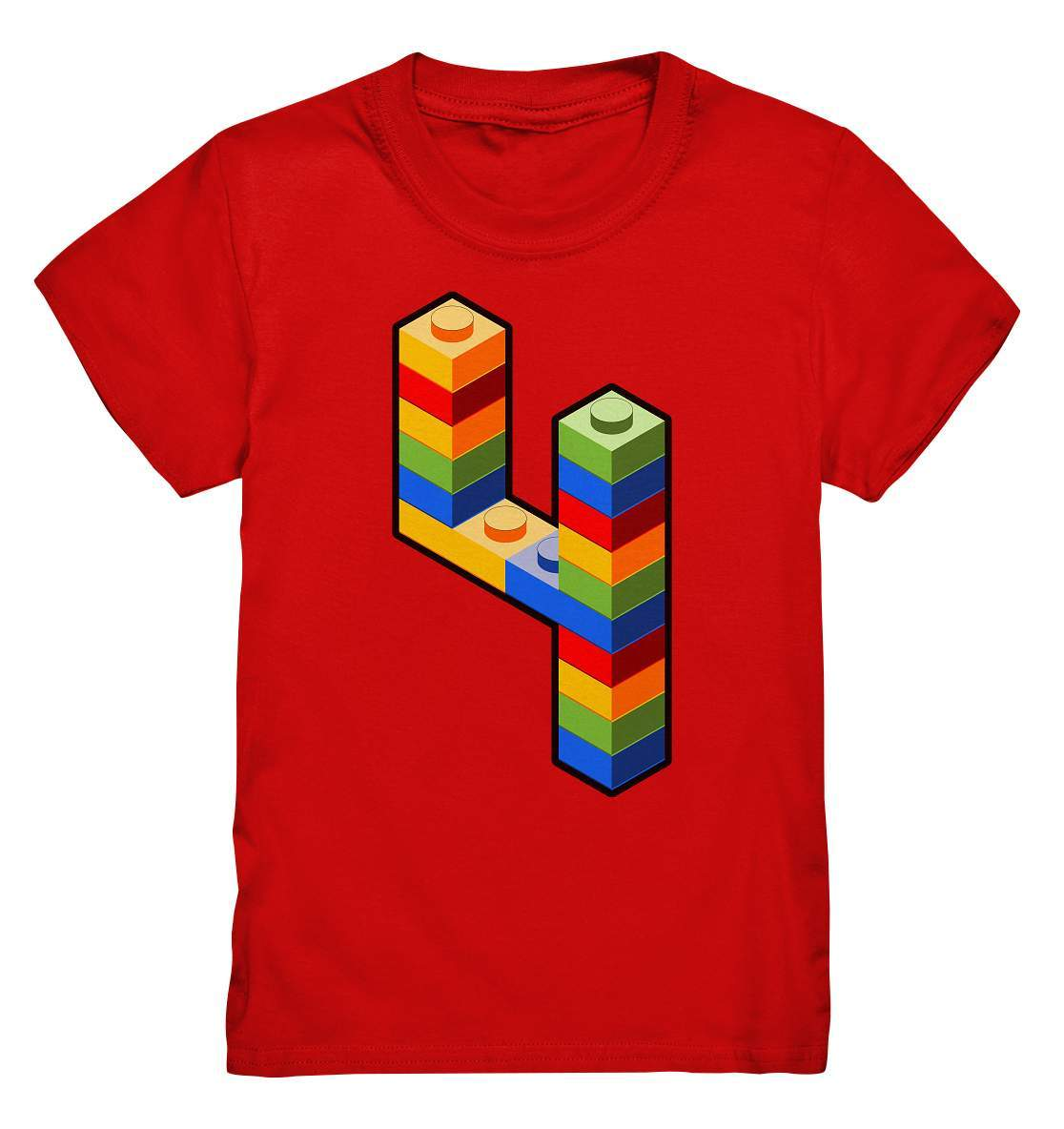 Bausteine 4. Geburtstag Outfit - Blockbaustein - Kids Premium Shirt-4 Jahre,4.Geburtstag,Bausteine,Blockbausteine,Duplo,Geburtstagsgeschenk,geburtstagsoutfit,jungen,kleinkind,Klemmbausteine,Lego,mädchen,Stapelsteine,unisex,vier Jahre alt,vierjährig,vierter Geburtstag