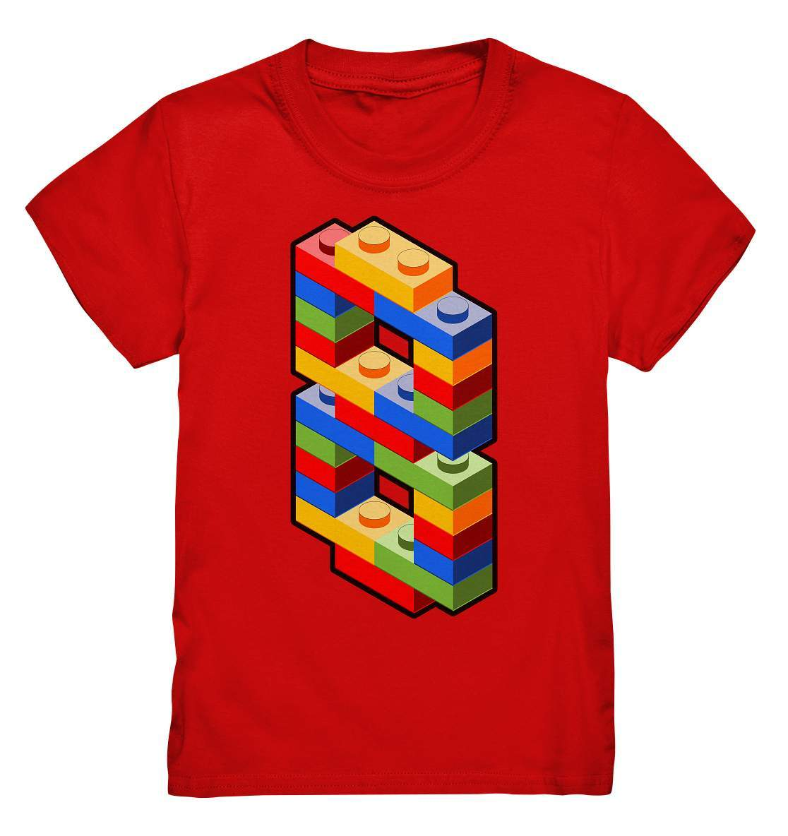 Bausteine 8. Geburtstag Outfit - Blockbaustein - Kids Premium Shirt-8 Jahre,8.Geburtstag,acht Jahre alt,achter Geburtstag,achtjährig,Bausteine,Blockbausteine,Duplo,Geburtstagsgeschenk,geburtstagsoutfit,jungen,kind,Klemmbausteine,Lego,mädchen,Stapelsteine,unisex