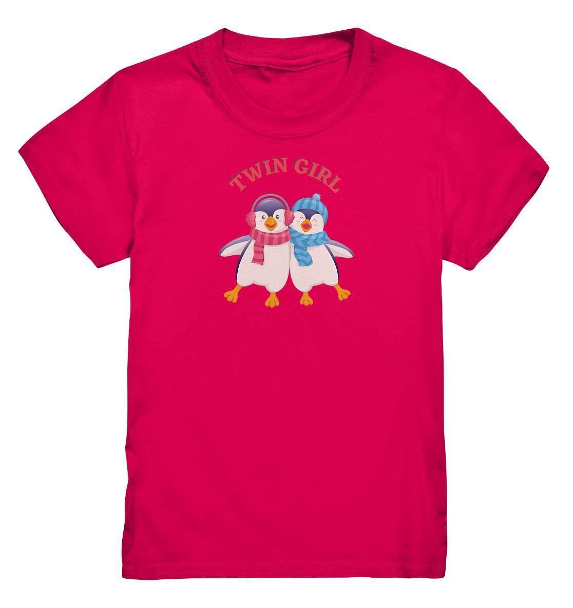 Zwilling Outfit - Twin Girl Pinguin steht - Kids Premium Shirt-geschwister,geschwisteroutfit,kinder,mädchen,Pinguin,tochter,twin,twin girl,zweieiig,zweieiige zwillinge,zwillinge,zwillingsmädchen,zwillingsoutfit