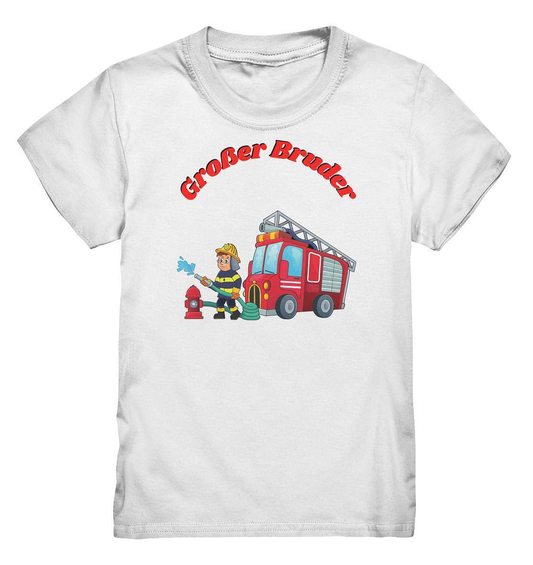 Geschwister Outfit - Großer Bruder Feuerwehr - Kids Premium Shirt-berufsfeuerwehr,bruder,feuer löschen,Feuerwehr,feuerwehrauto,feuerwehrfan,Feuerwehrmann,freiwillige feuerwehr,Geschenk,Geschenkidee,geschwister,geschwisterliebe,großer bruder,hydrant,jugendfeuerwehr,jungen,lieblingsteil,löschgruppenfahrzeug,löschwagen,perfekte grafik,trendy,wunderschönes Design