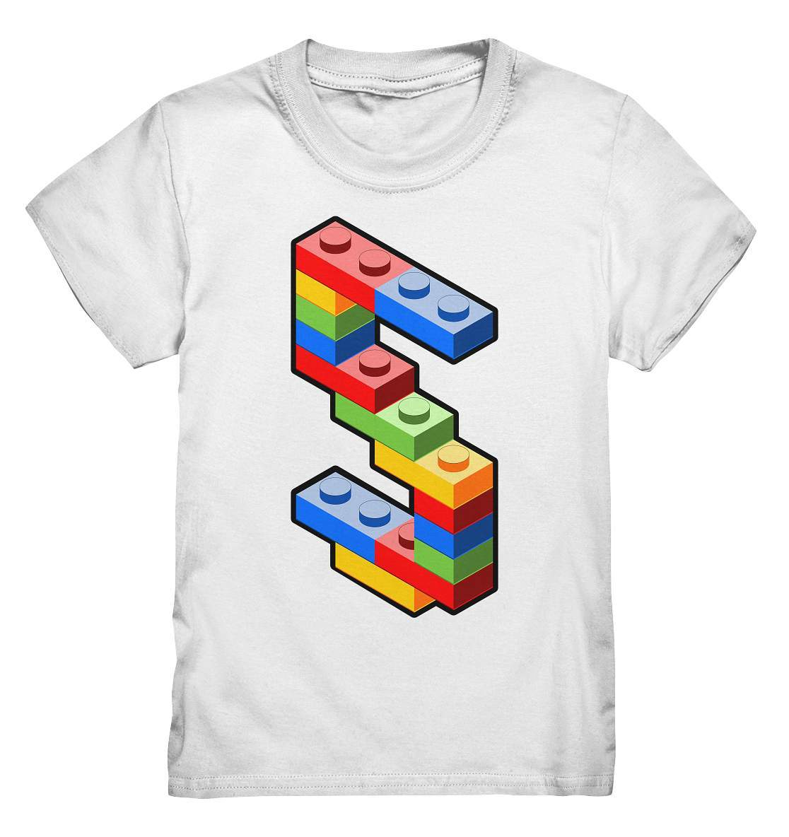 Bausteine 5. Geburtstag Outfit - Blockbaustein - Kids Premium Shirt-5 Jahre,5.Geburtstag,Bausteine,Blockbausteine,Duplo,fünf Jahre alt,fünfjährig,fünfter Geburtstag,Geburtstagsgeschenk,geburtstagsoutfit,jungen,kind,Klemmbausteine,Lego,mädchen,Stapelsteine,unisex